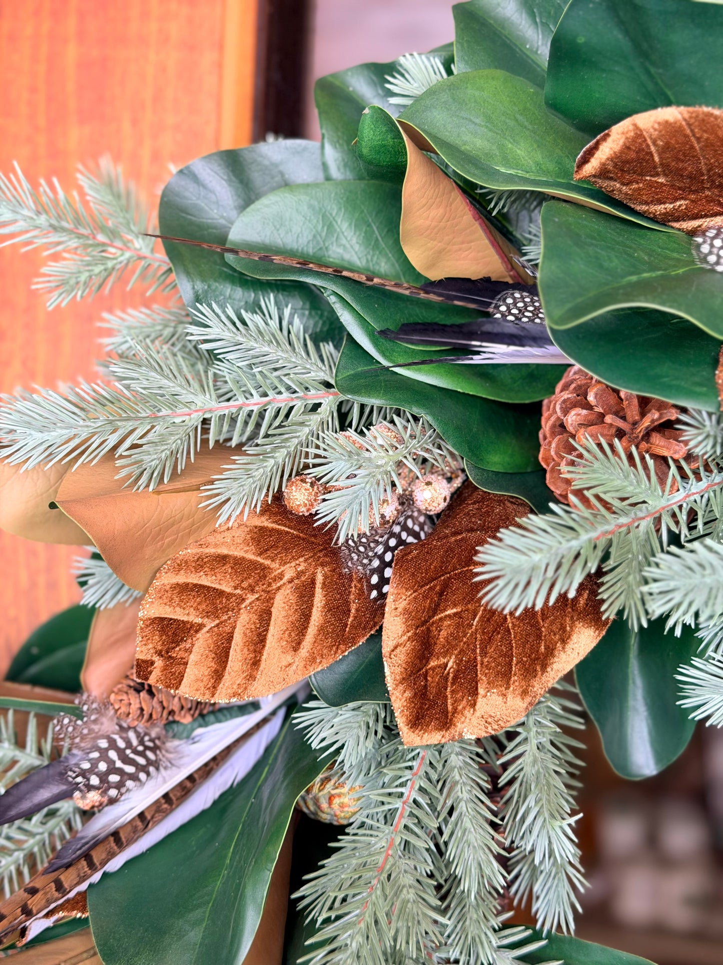 Deluxe Bronze Magnolia Wreath