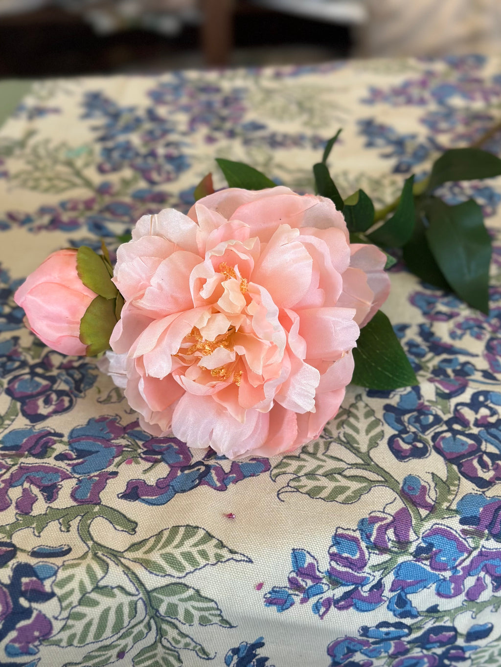 26" Garden Peony & Bud - Blush Pink