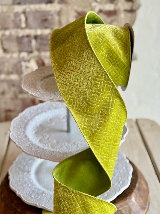 4" DEJA VU- SOLD BY THE YARD, Apple Green