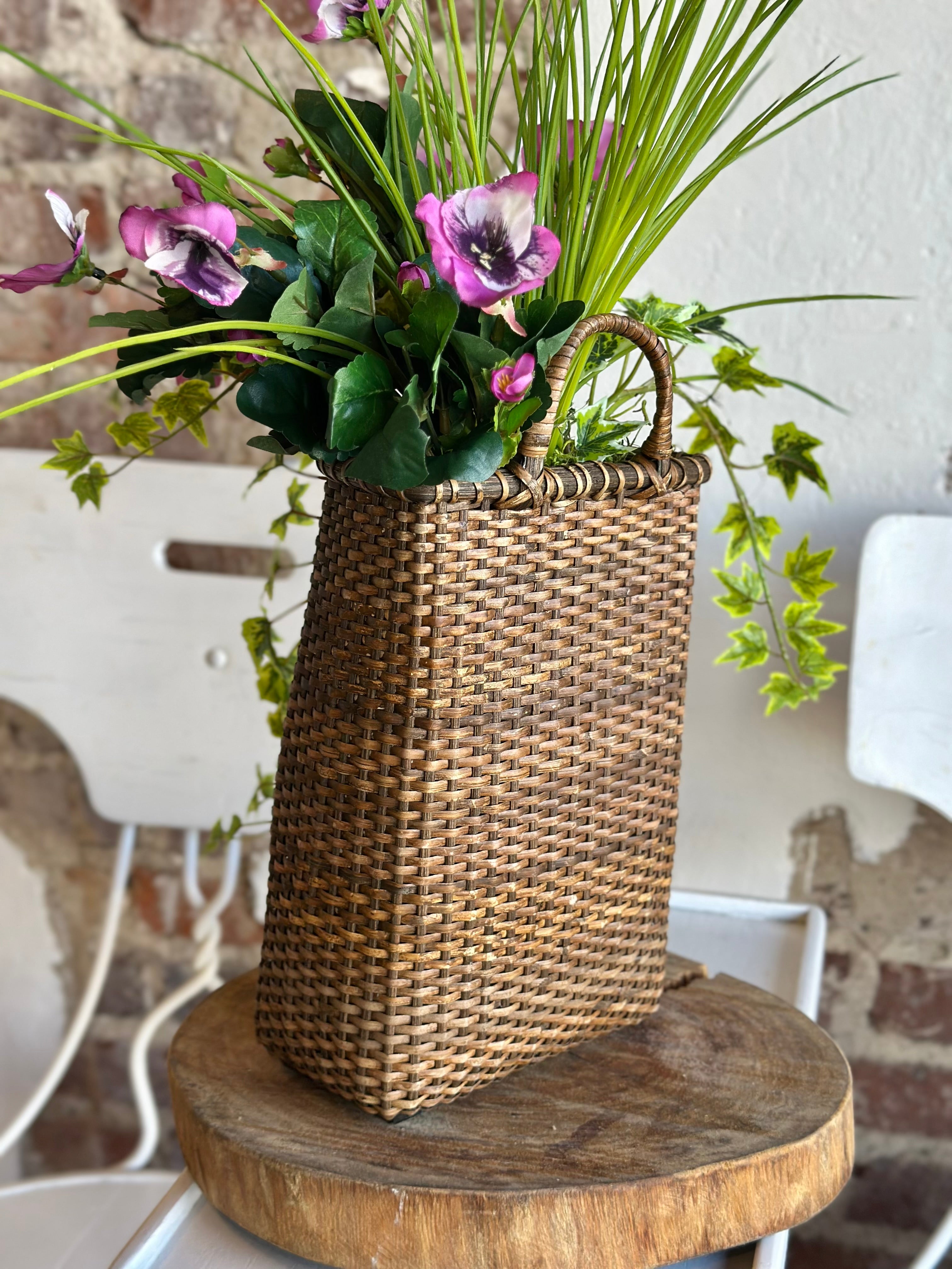 Ivy & Purple Pansy Hanging Basket