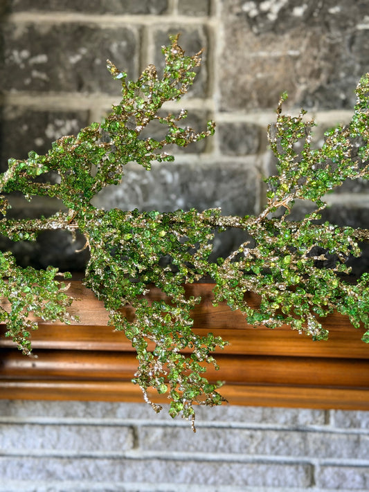 60" PREMIUM ICE/GLITTER SPRAY GARLAND- GREEN