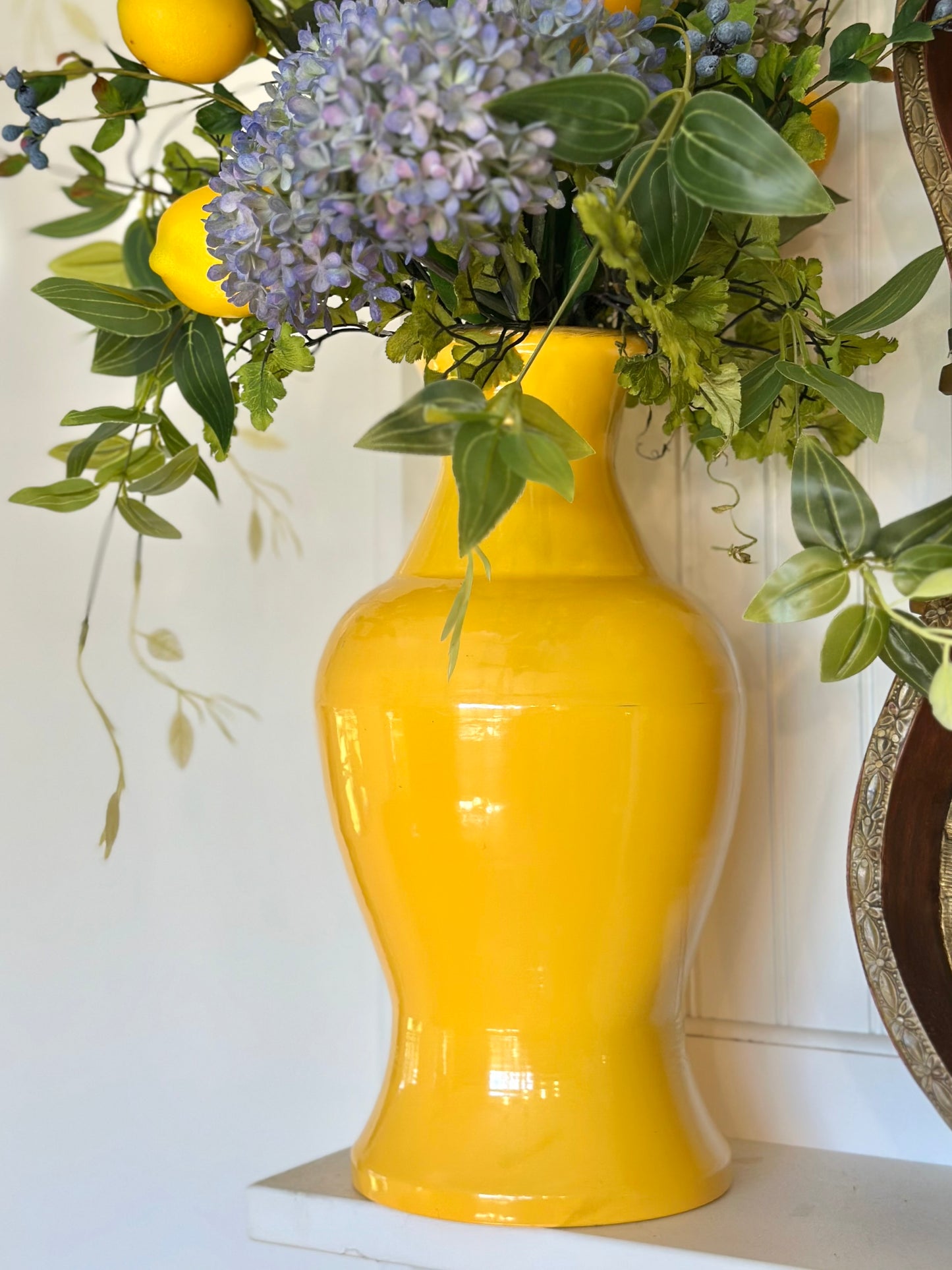 Lemon & Blues Potted Arrangement