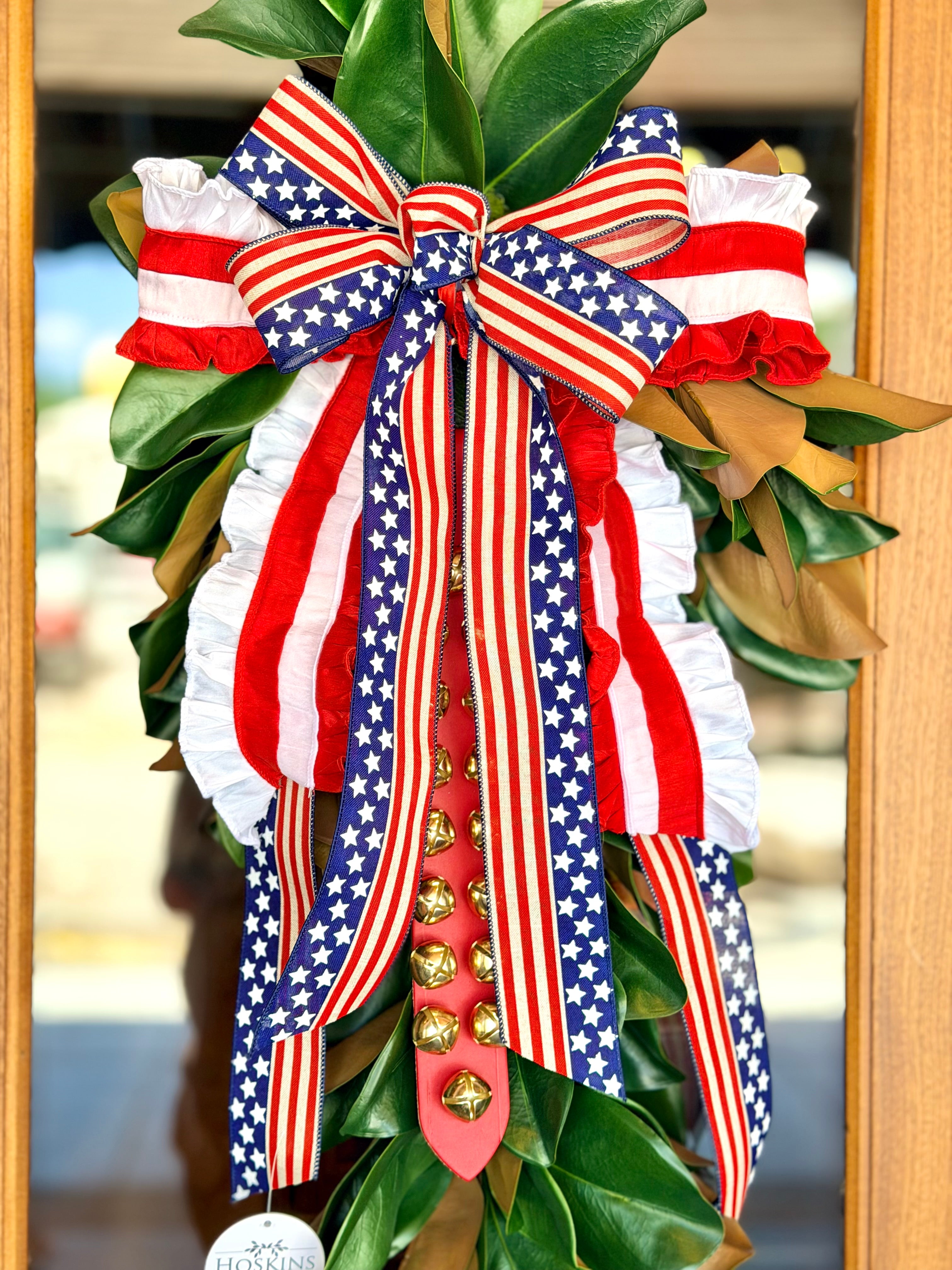 Star-Spangled Magnolia Swag with Bell Strap