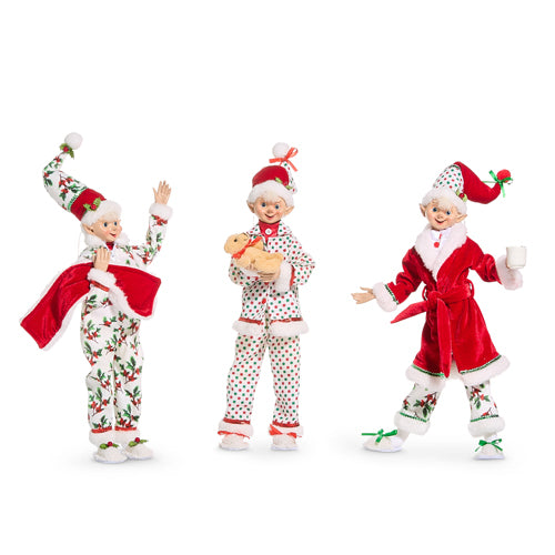16" PAJAMA PARTY POSABLE ELF