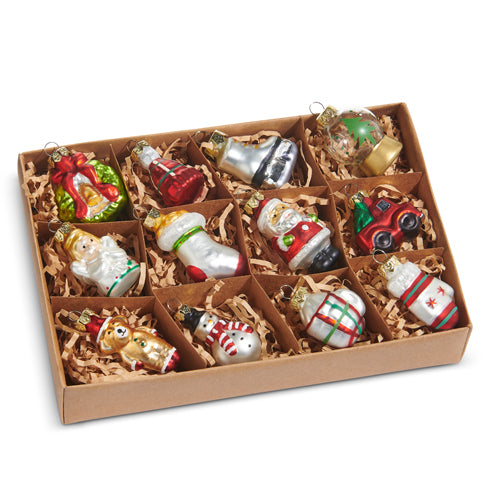 2.25" BOX OF VINTAGE ICON ORNAMENTS