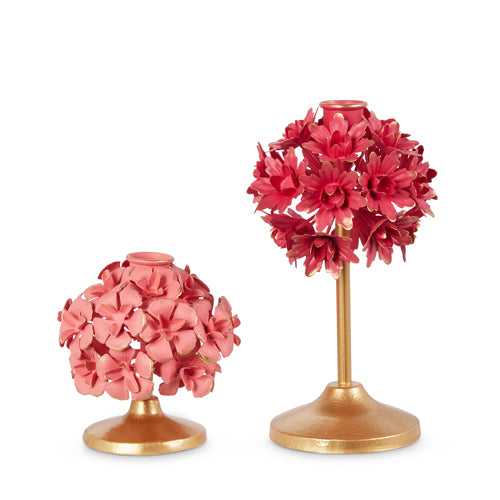 Pink Floral Candle Holder
