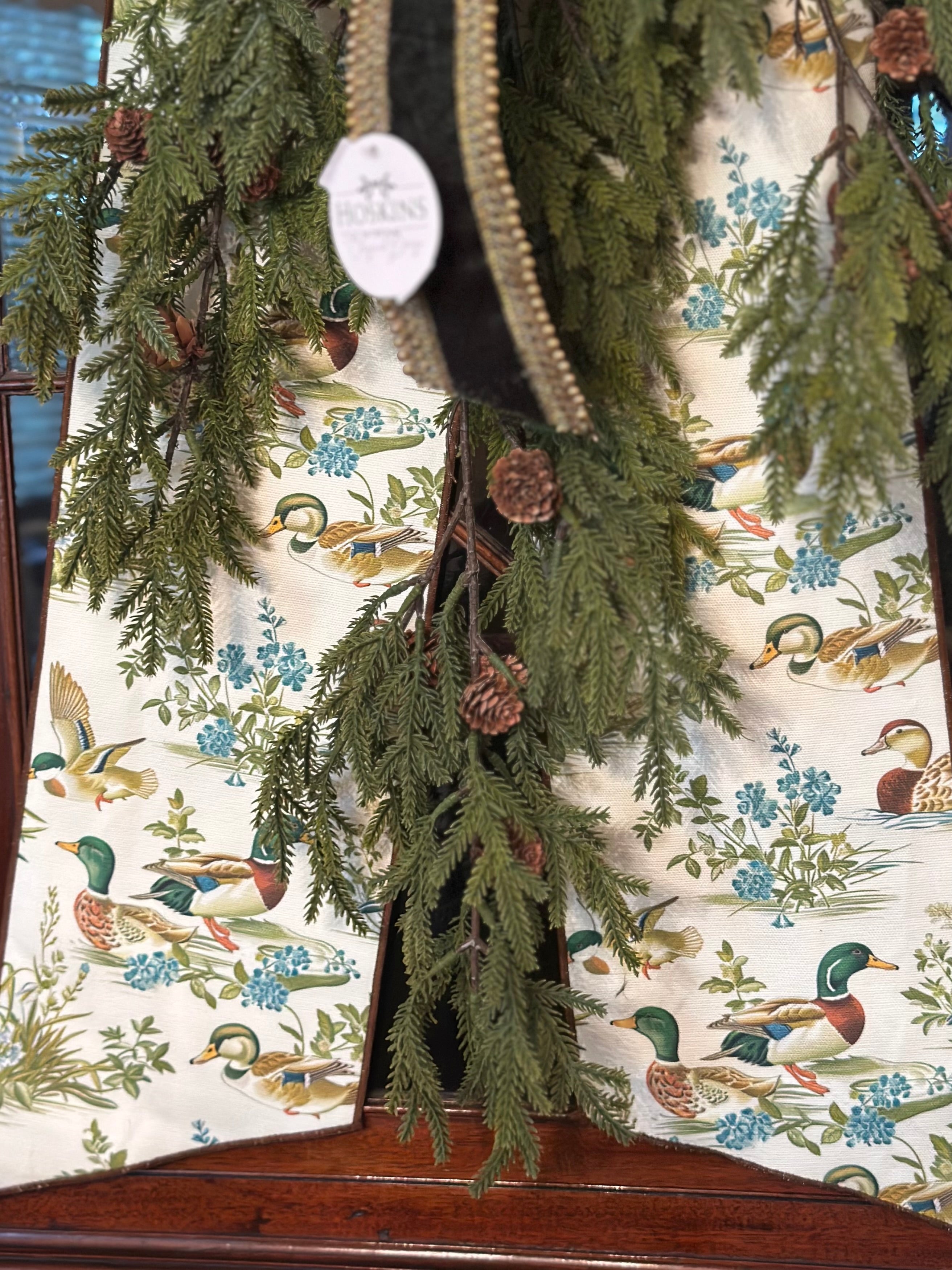 Mallard Green & Gold Spruce Swag