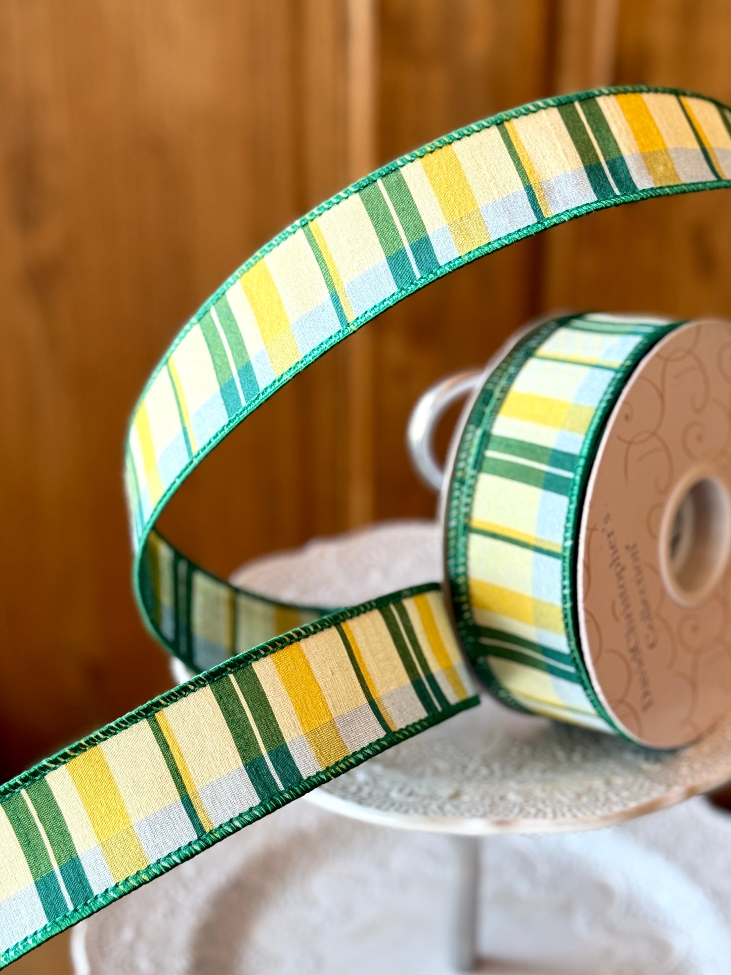 1.5" Wide Spring Garden Plaid - Sold by the yard