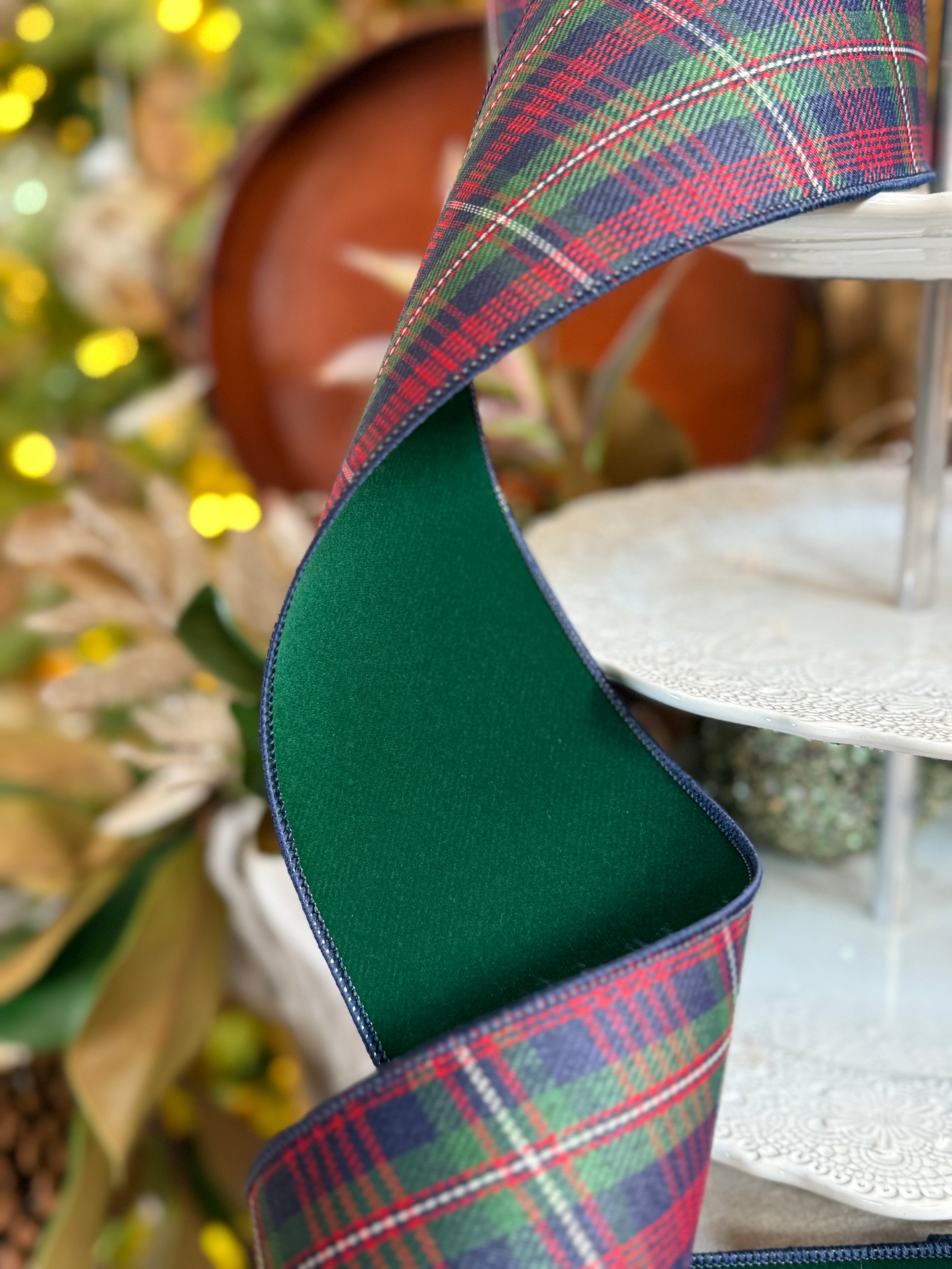 Westchester Plaid, Multi 4” Wired Ribbon