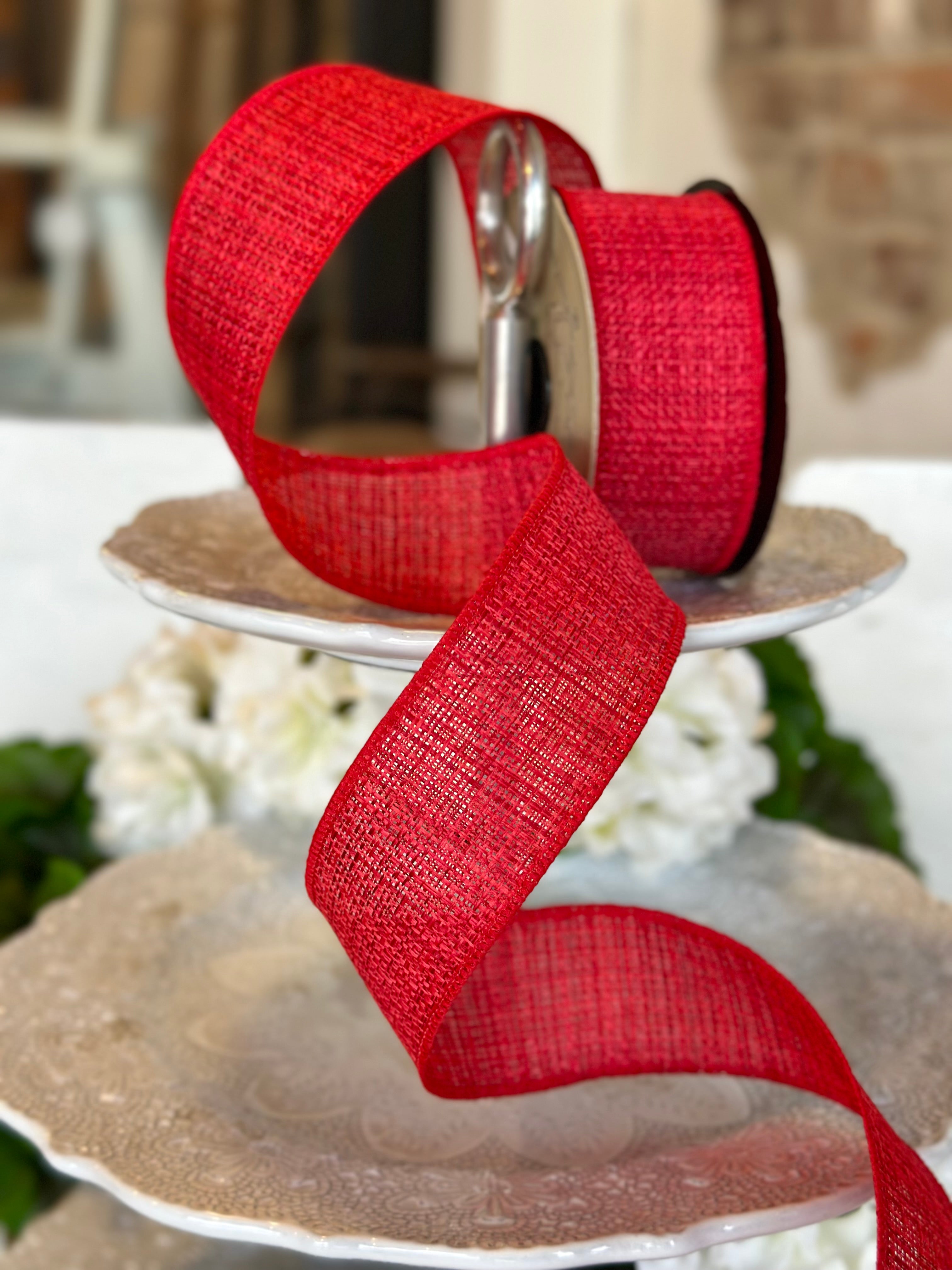 1.5" wide, linen moorland, red