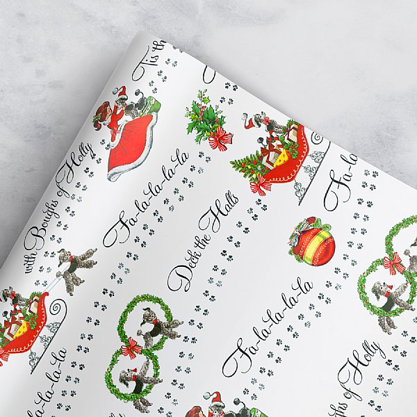 Holiday Poodle Gift Wrap Sheets