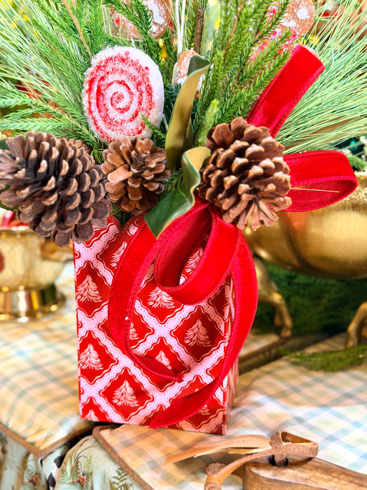 Peppermint & Gingerbread Arrangement