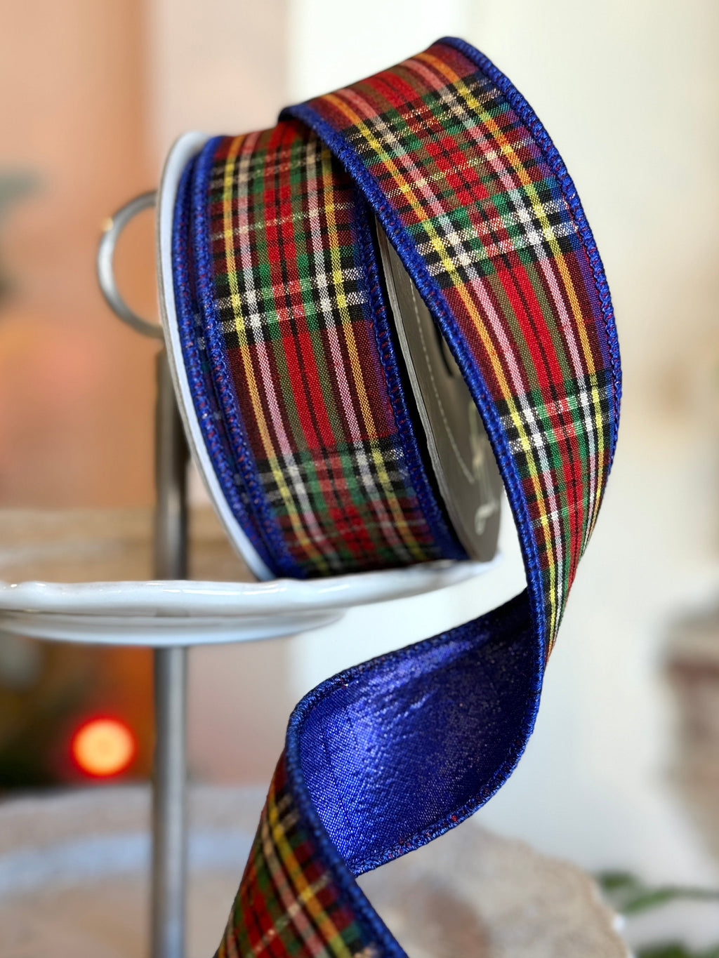 Caroler Plaid 1.75” Wired Ribbon