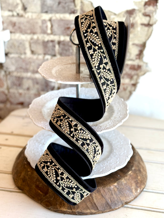 2.5” Black Odette Ribbon