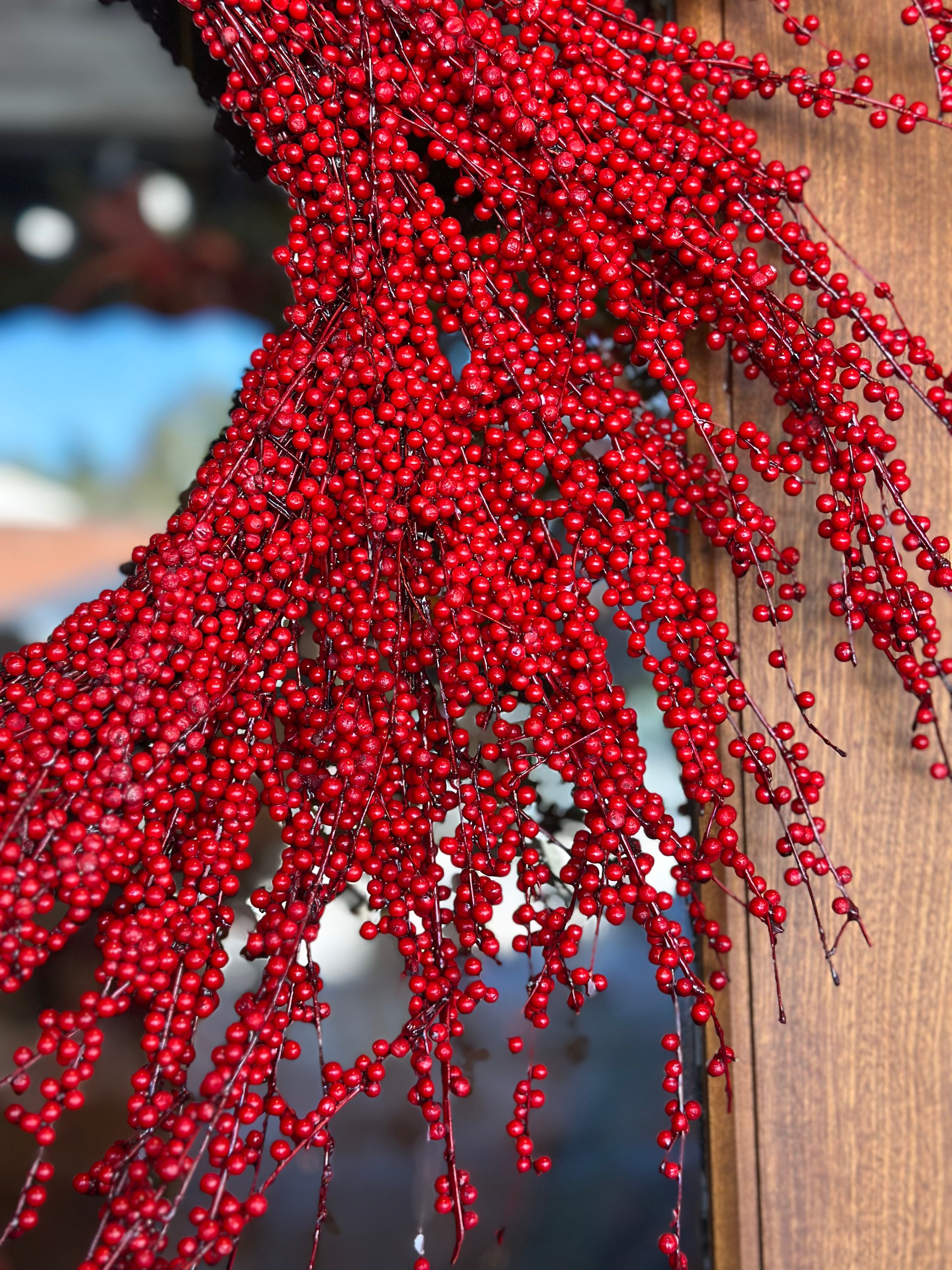 24" BERRY WREATH RED