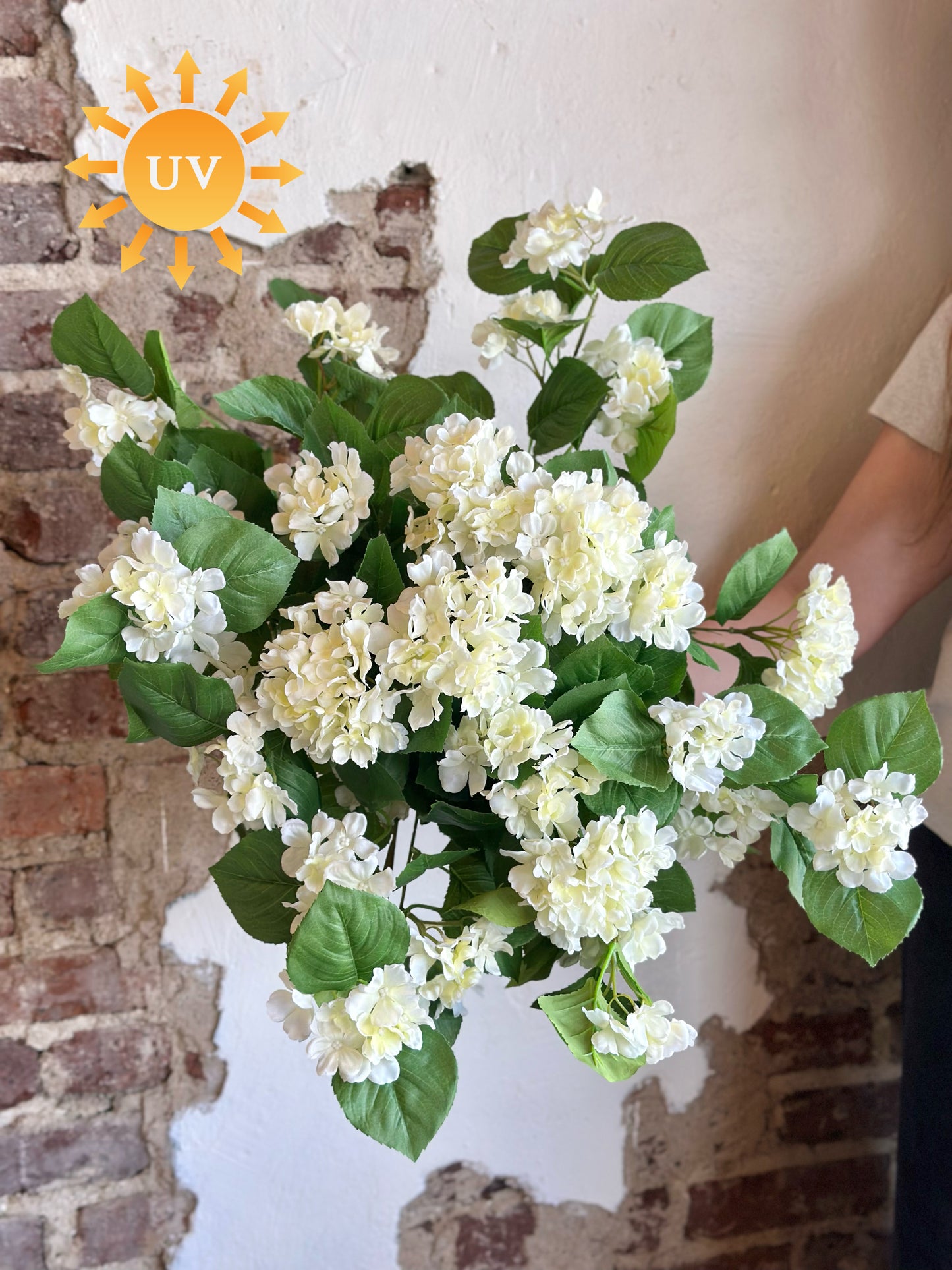 27" UV-Rated Hanging Hydrangea Plant