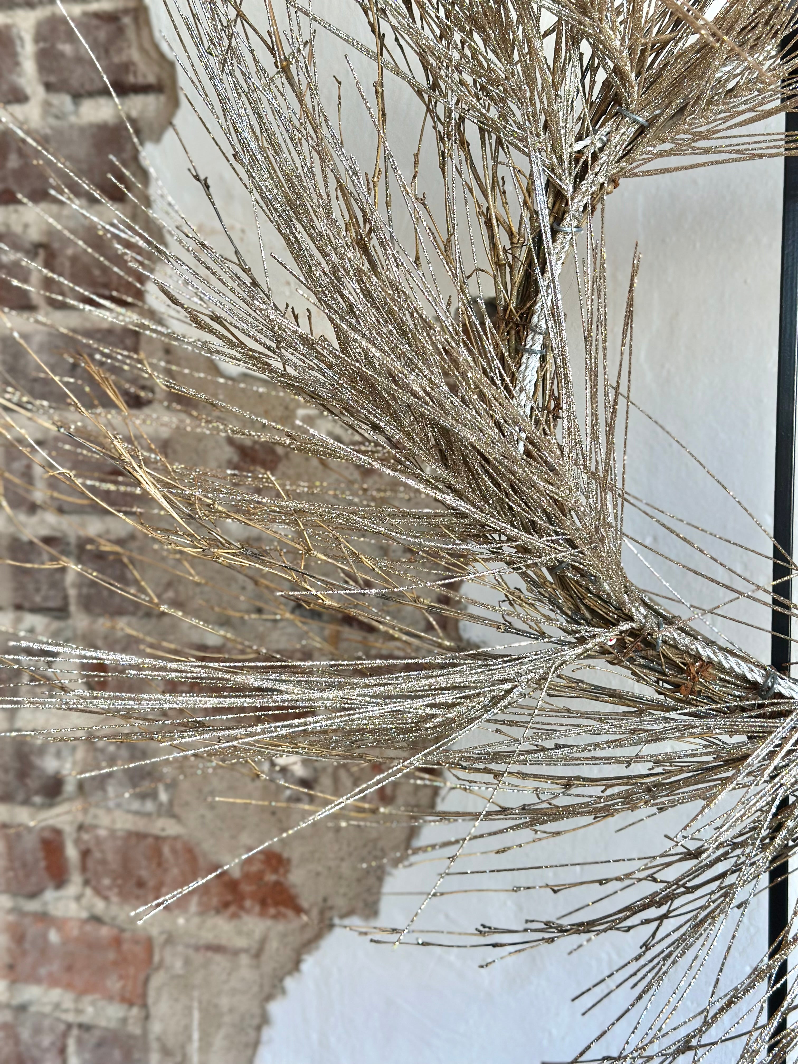 32" Glitter Long Needle Pine Wreath