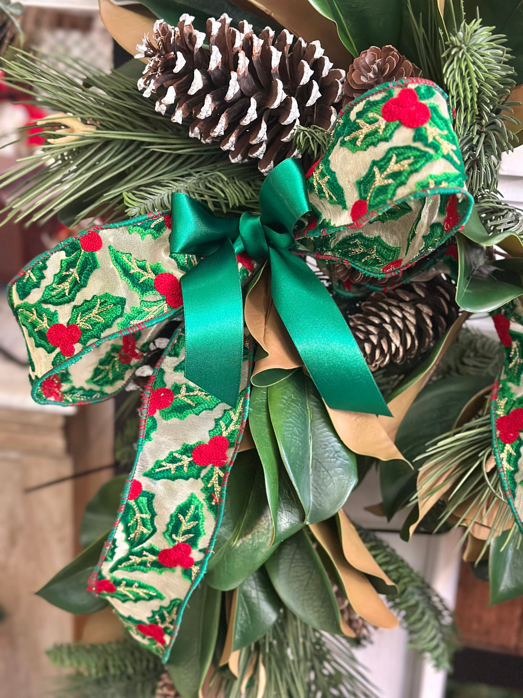 1.5” Wide, Green Silk Ribbon