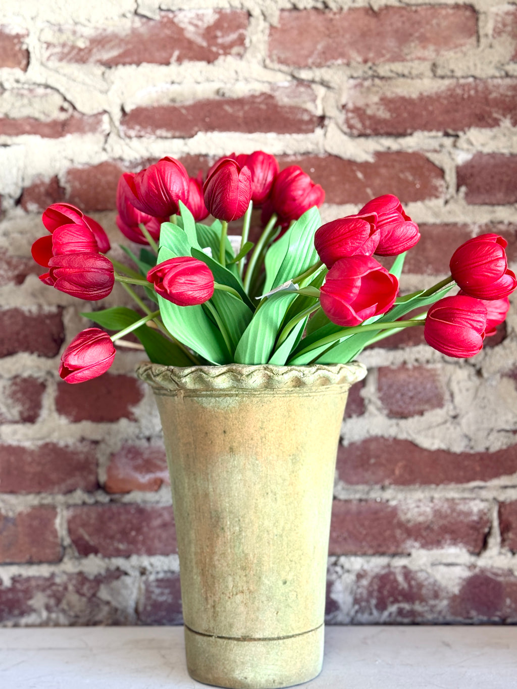 NATURAL-TOUCH SMALL TULIP BUNDLE X6, 18", 1.25"-2" BLOOMS, EVA FOAM, RED