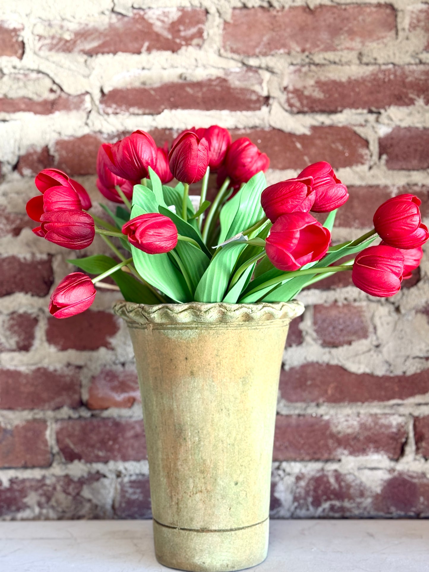 NATURAL-TOUCH SMALL TULIP BUNDLE X6, 18", 1.25"-2" BLOOMS, EVA FOAM, RED