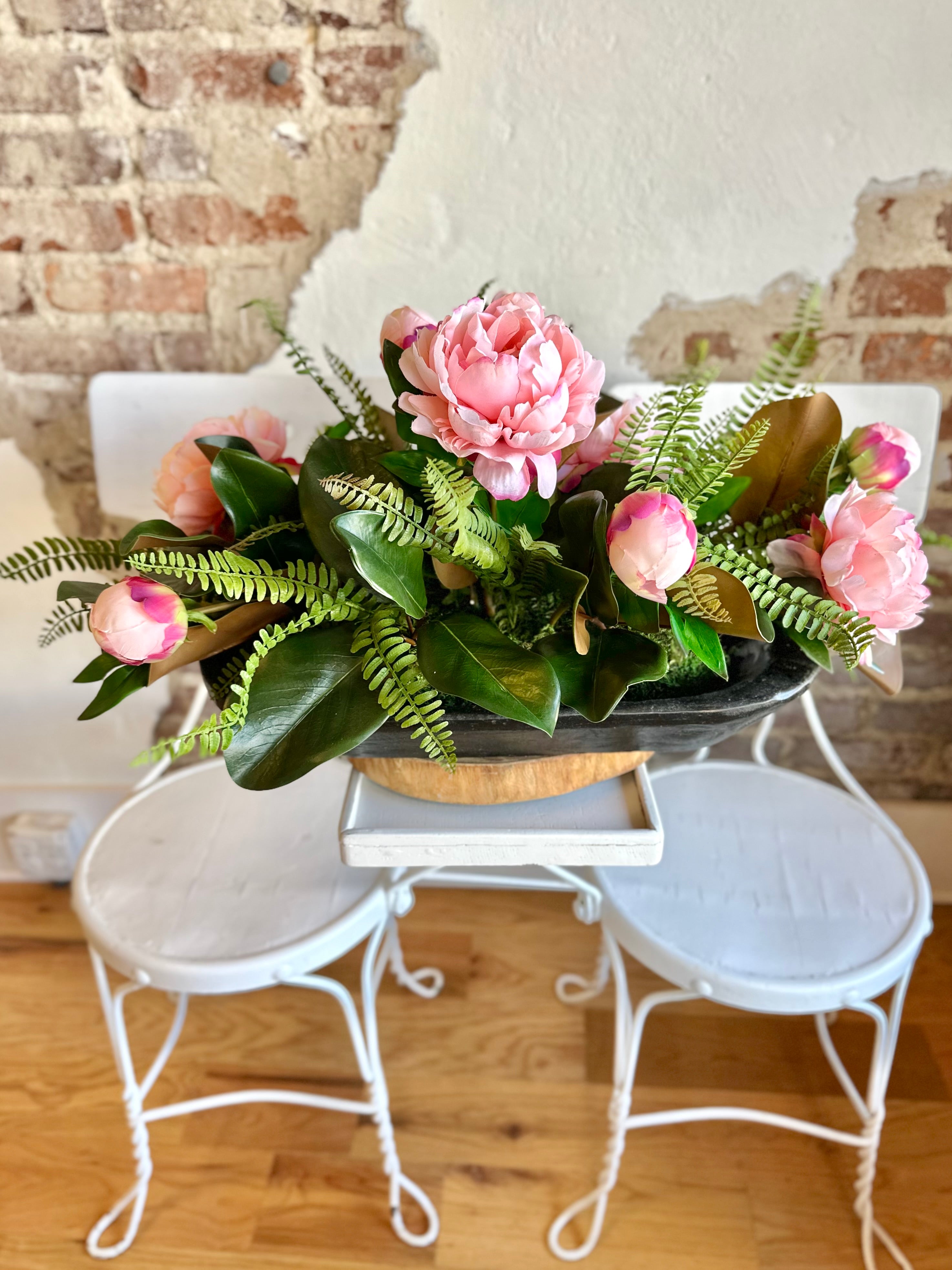 Magnolia Pink Peony Centerpiece