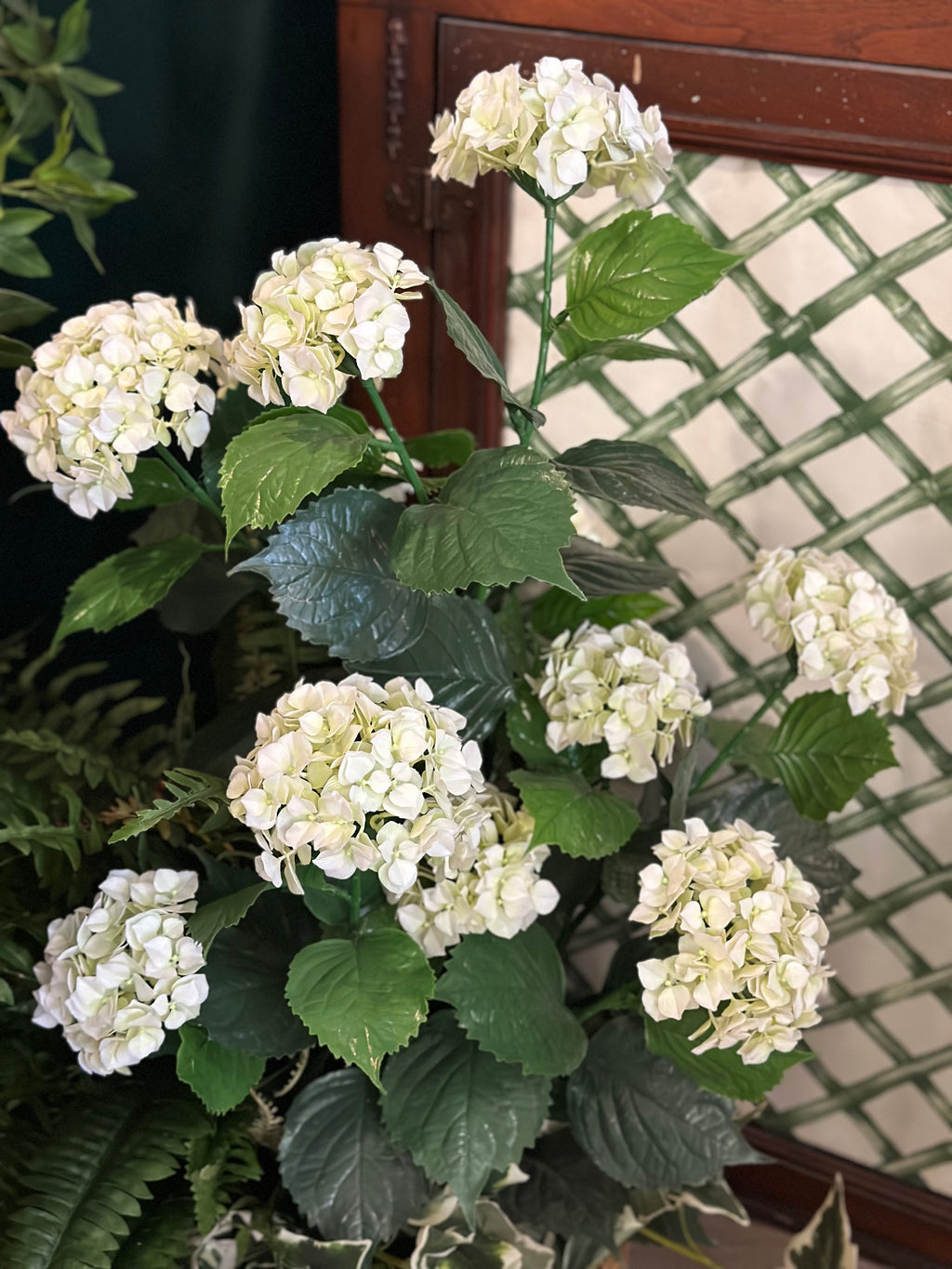 UV White Hydrangea Arrangement