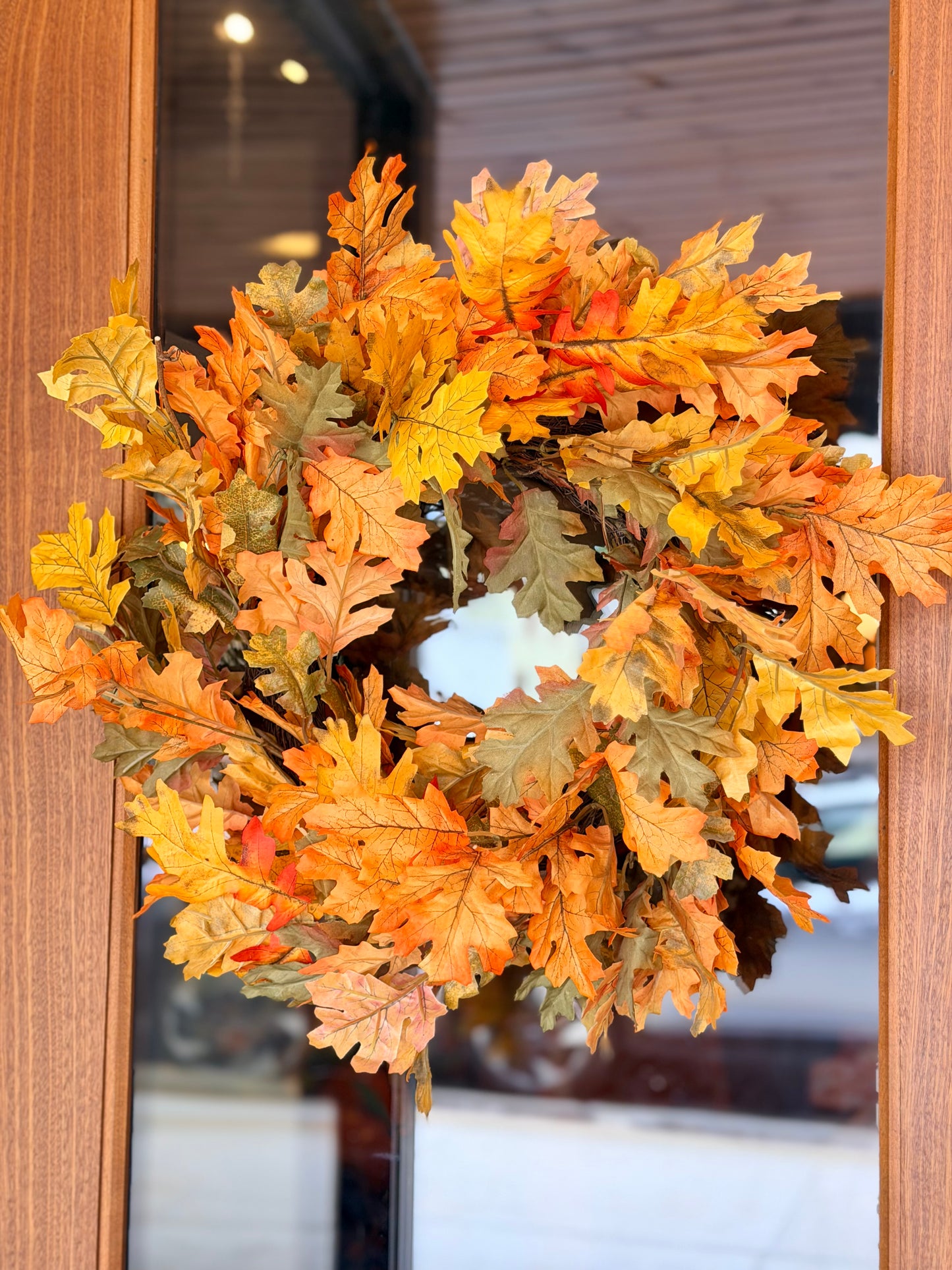24" HARVEST BOUNTY OAK LEAF WREATH
