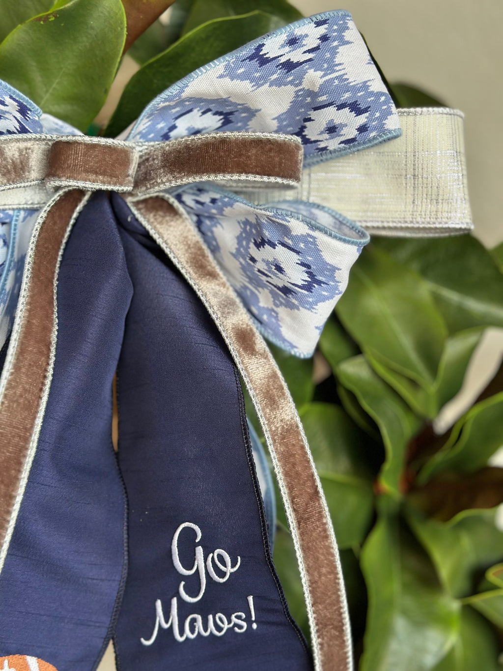 Go Mavs! Football Embroidered Bow