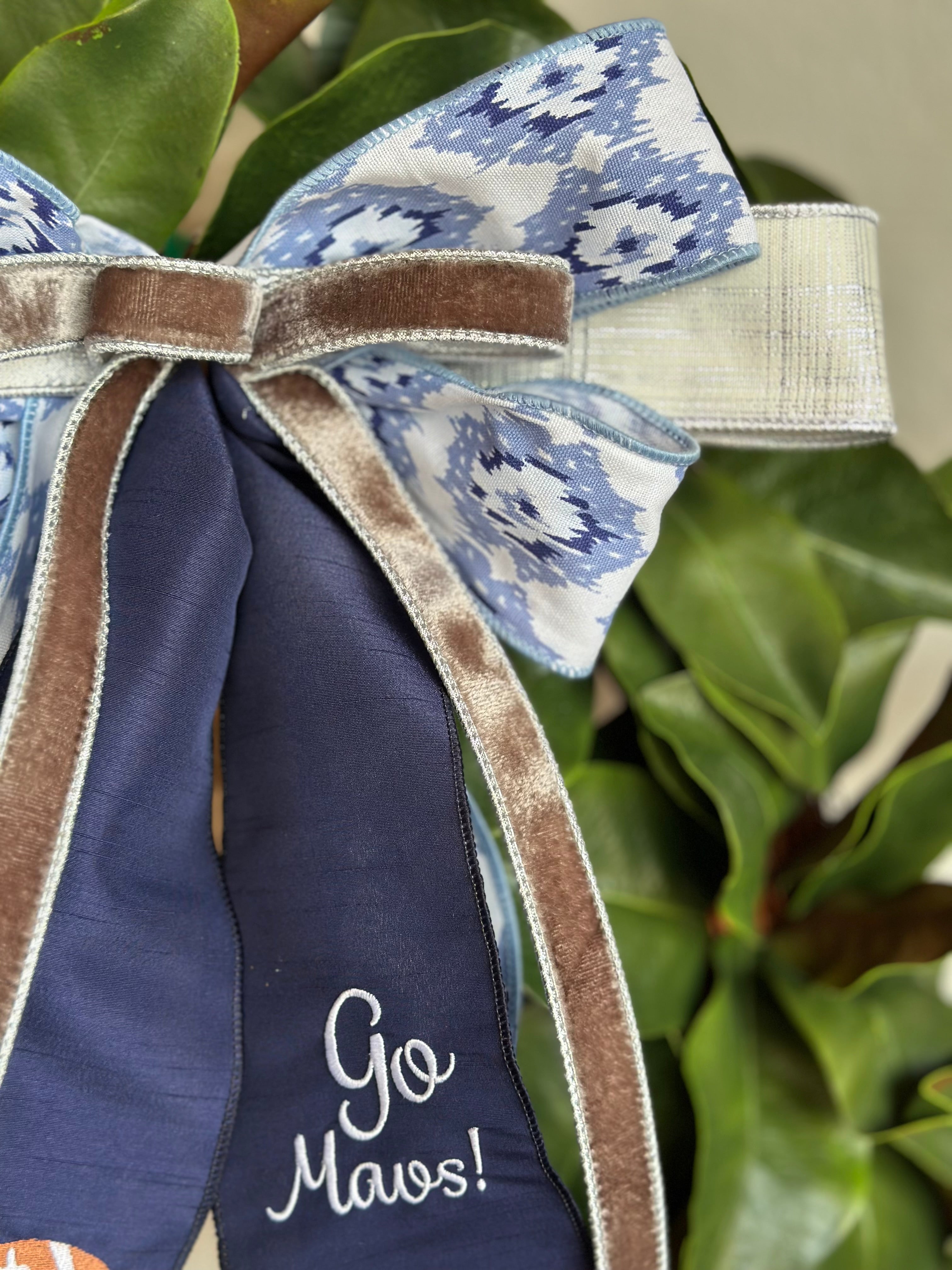 Go Mavs! Football Embroidered Bow
