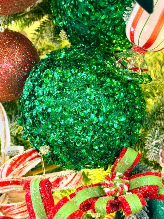 6" Glamour Sequin Ball Ornament