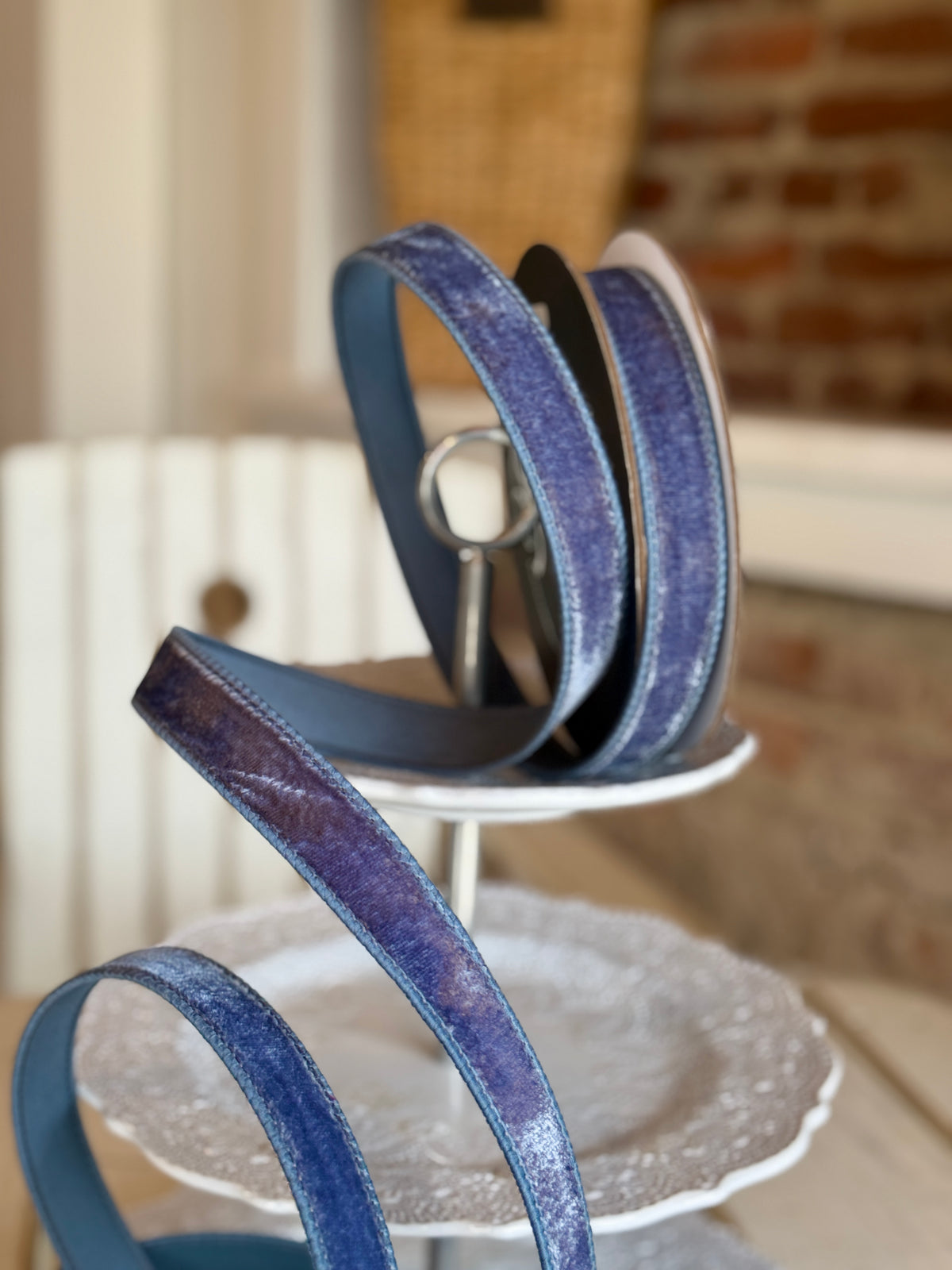 1” Velvet, Steel Blue, SOLD BY THE YARD
