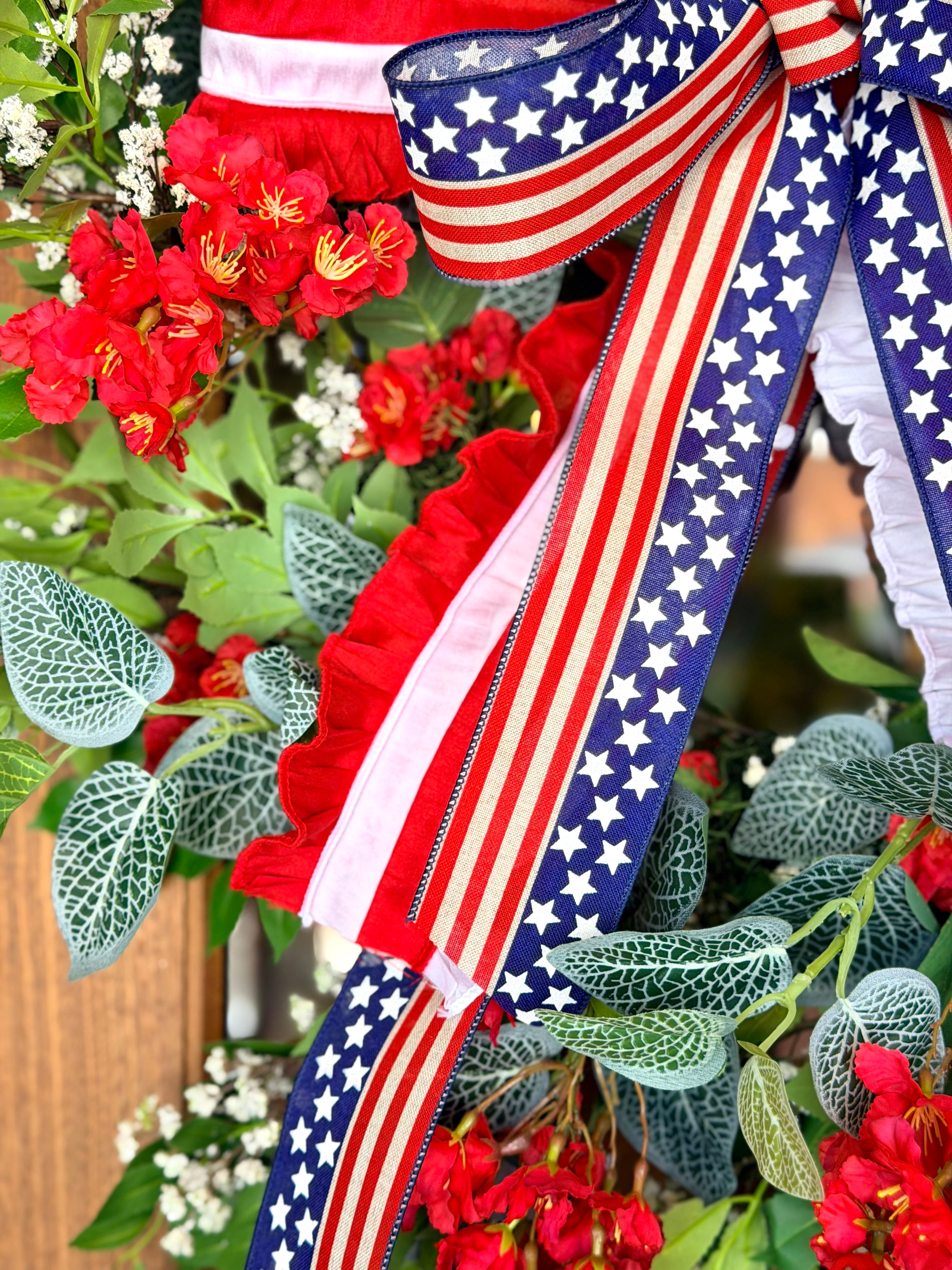 Ruffled Stars & Stripes Bow