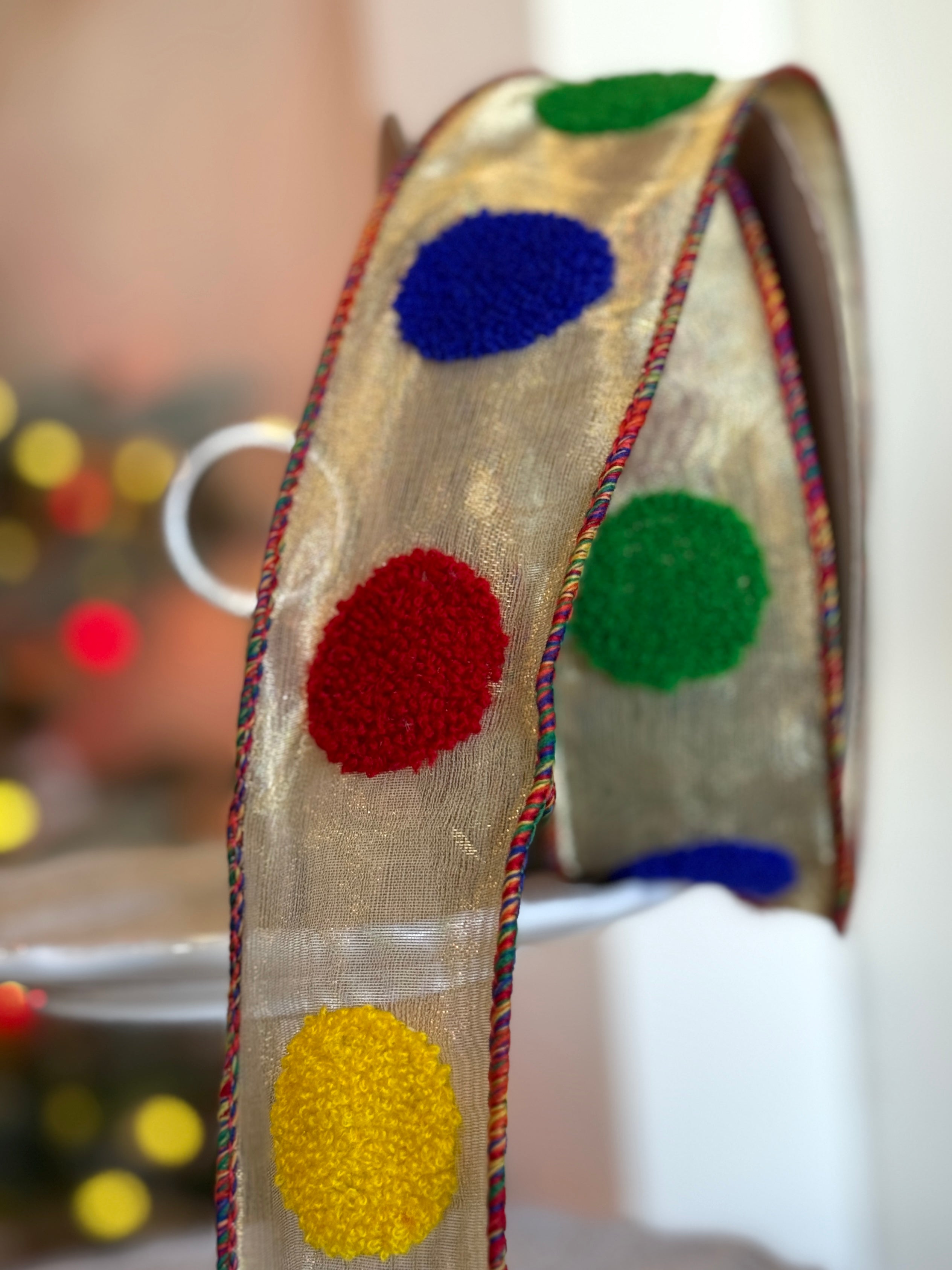 2.5” Terrycloth Dots Ribbon