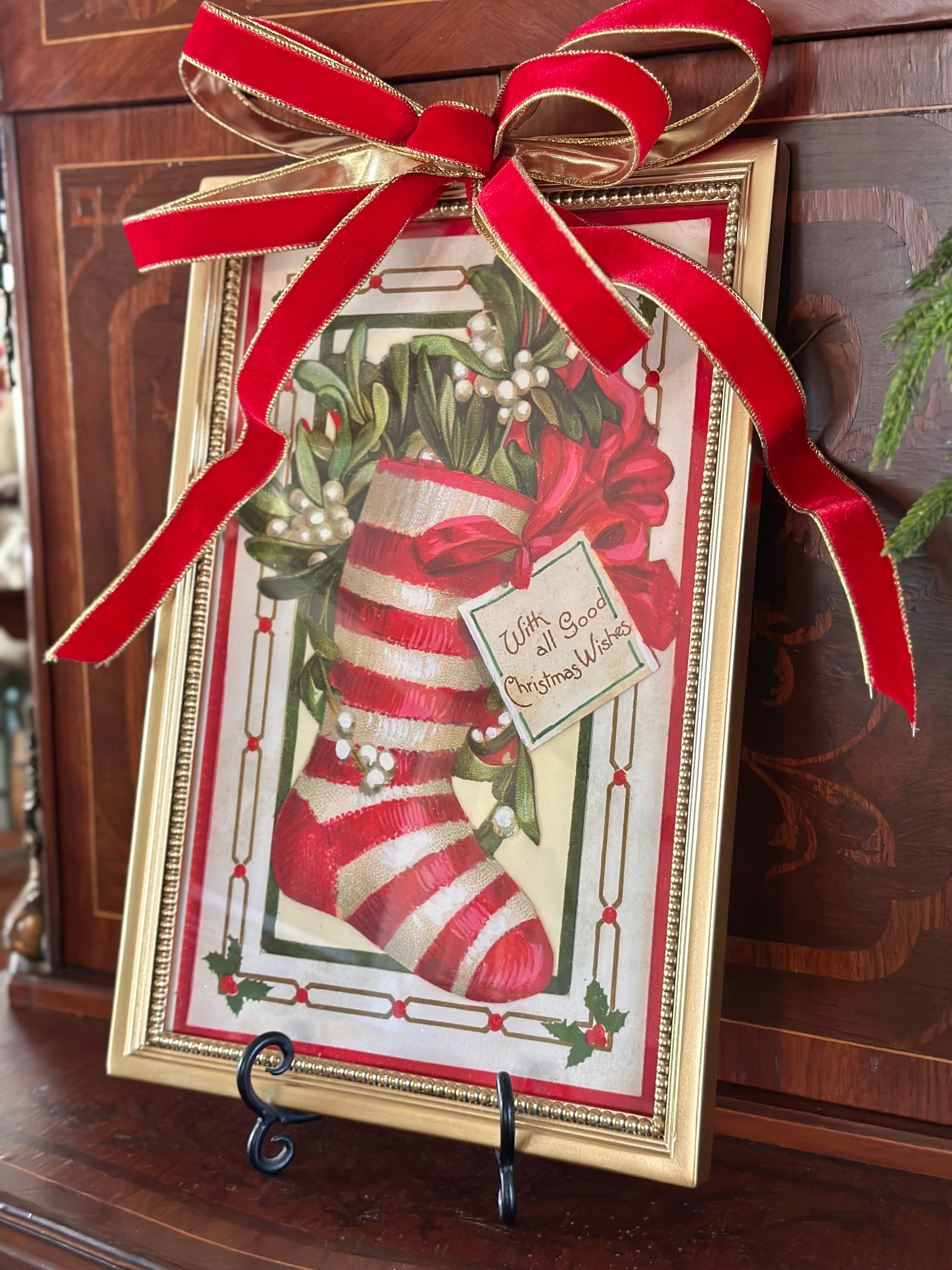 VINTAGE CHRISTMAS FRAMED WALL ART (3 DESIGNS)