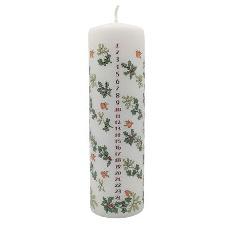 HOLLY AND THE IVY ADVENT LARGE PILLAR CANDLE