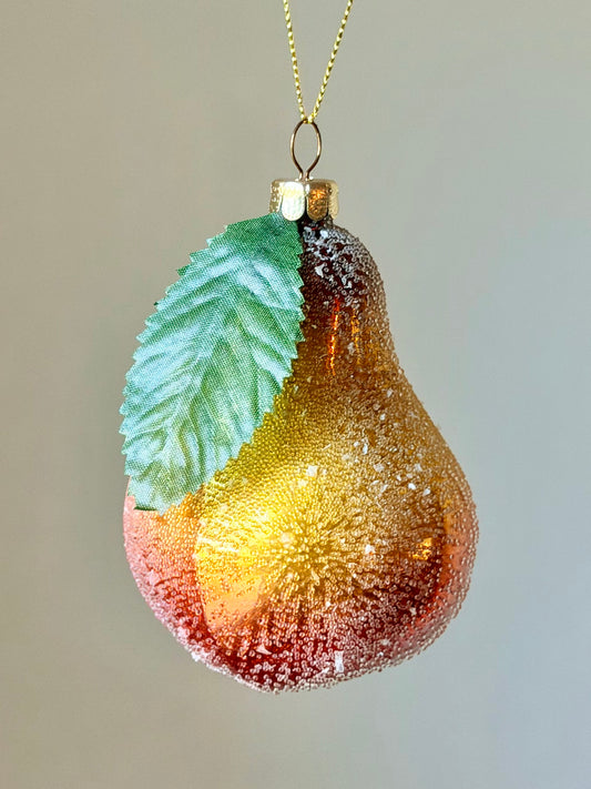 3.75" Glittered Pear Ornament