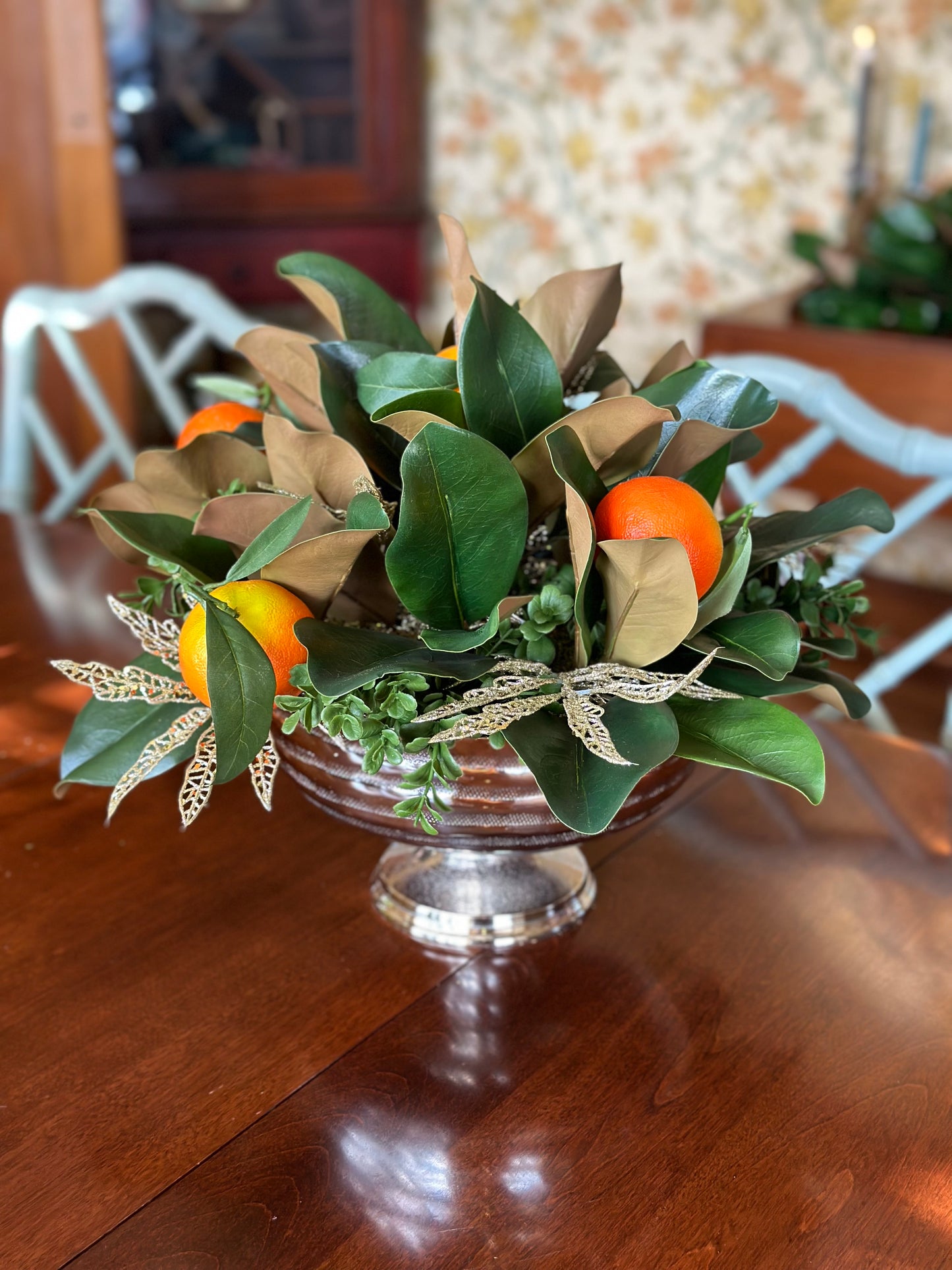 Orange Citrus Magnolia Arrangement
