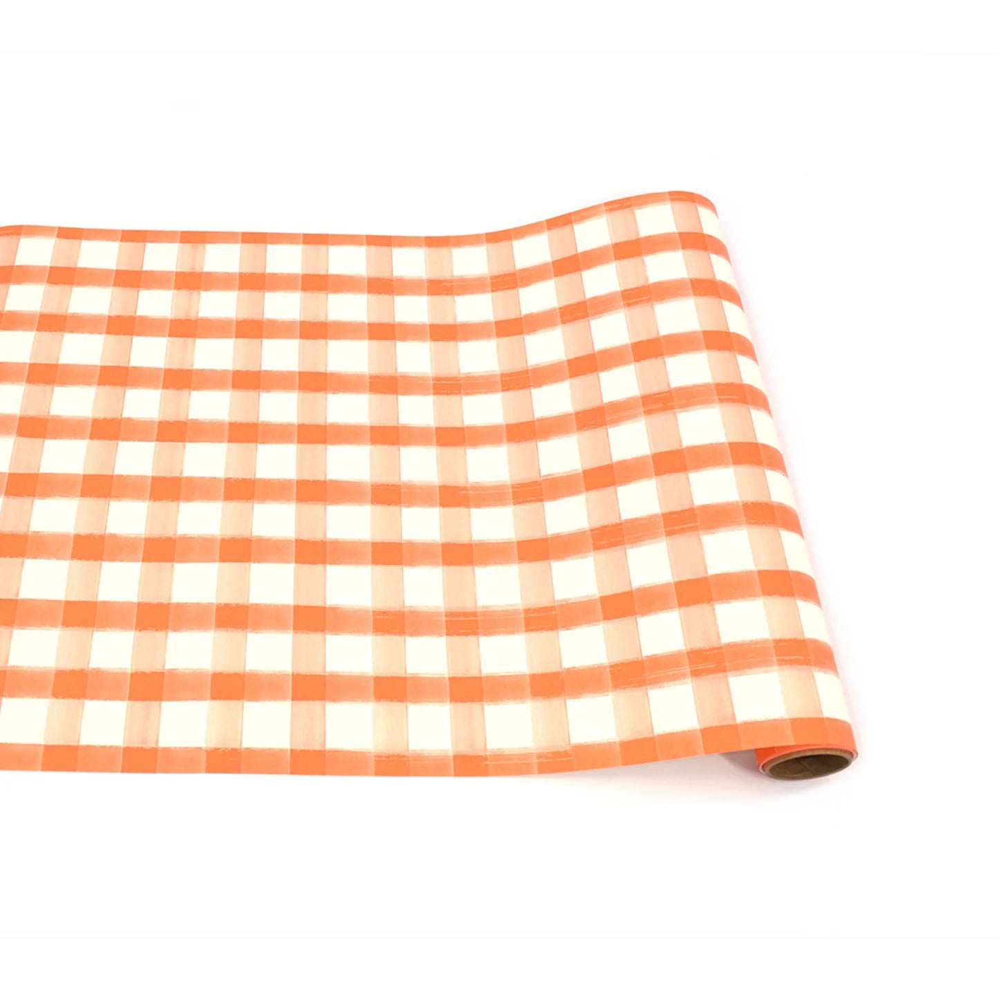 Hester & Cook “Orange Painted Check" Table Runner