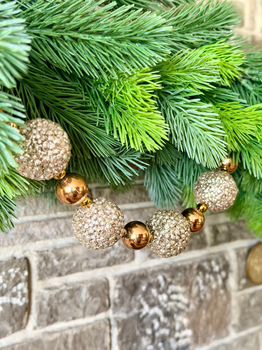 6' Glittered Ball Garland