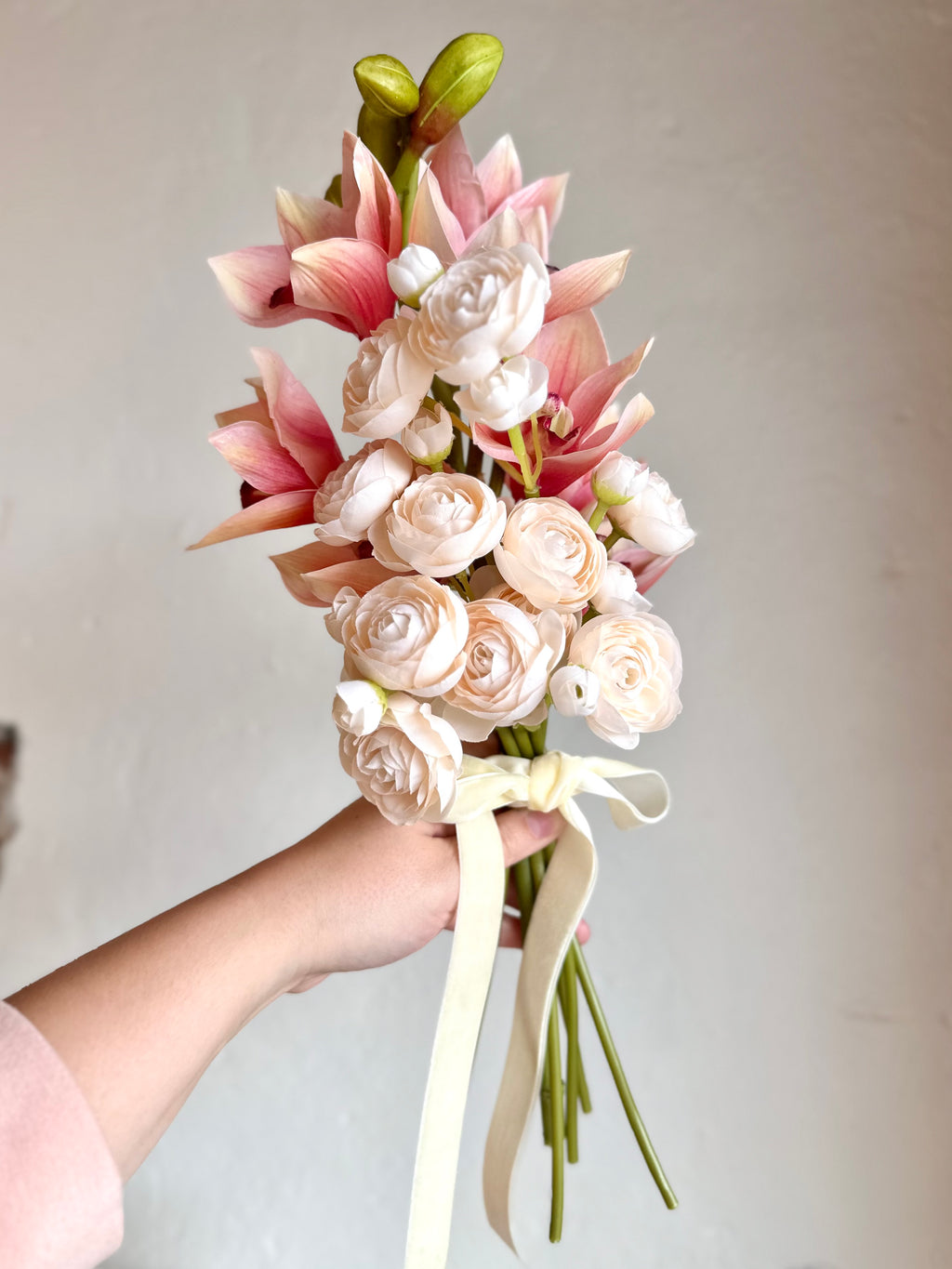 Blush Ranunculus & Orchid Bouquet
