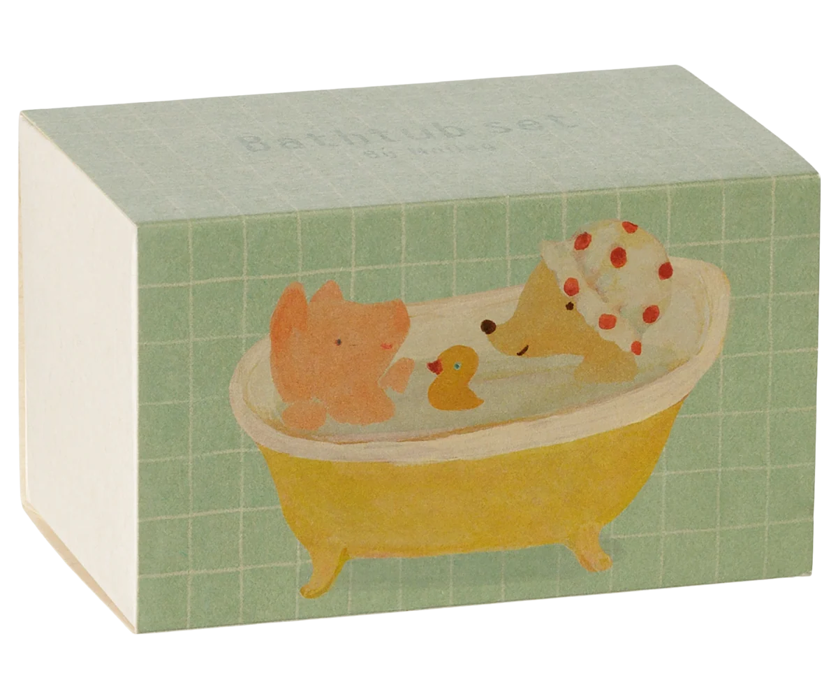 Maileg - Bathtub Set, Mouse - Yellow