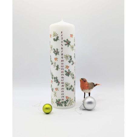 HOLLY AND THE IVY ADVENT LARGE PILLAR CANDLE