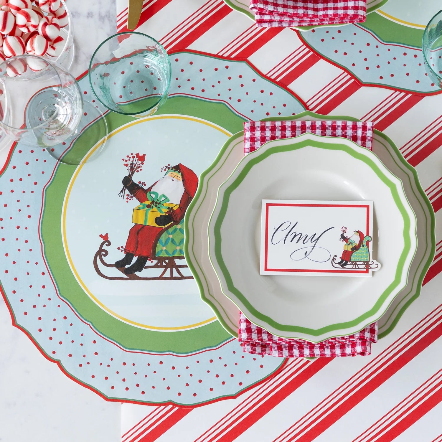 Hester & Cook Die-cut “Old St. Nick Sleigh” Placemat