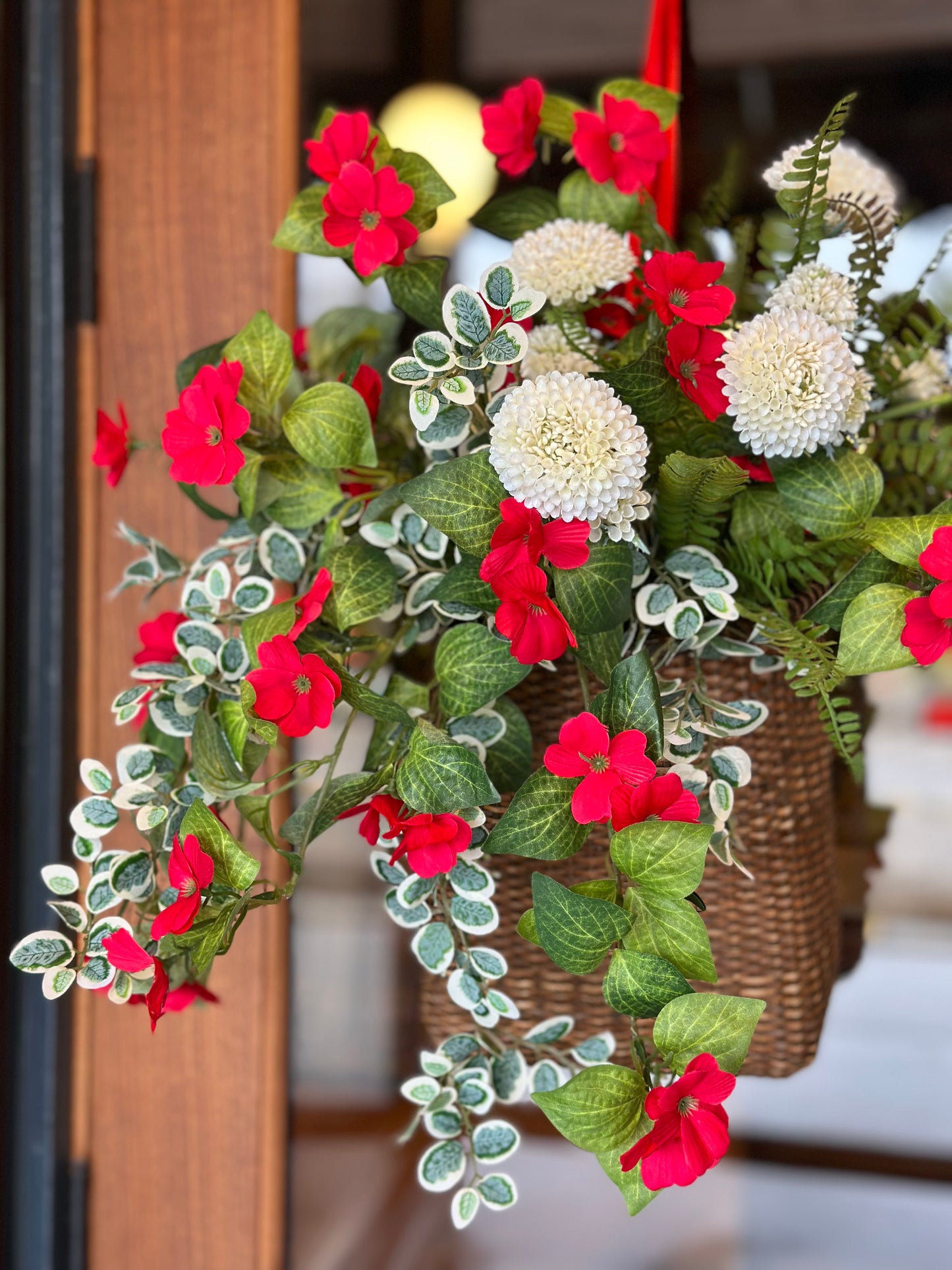 Red Impatiens Trailing Basket