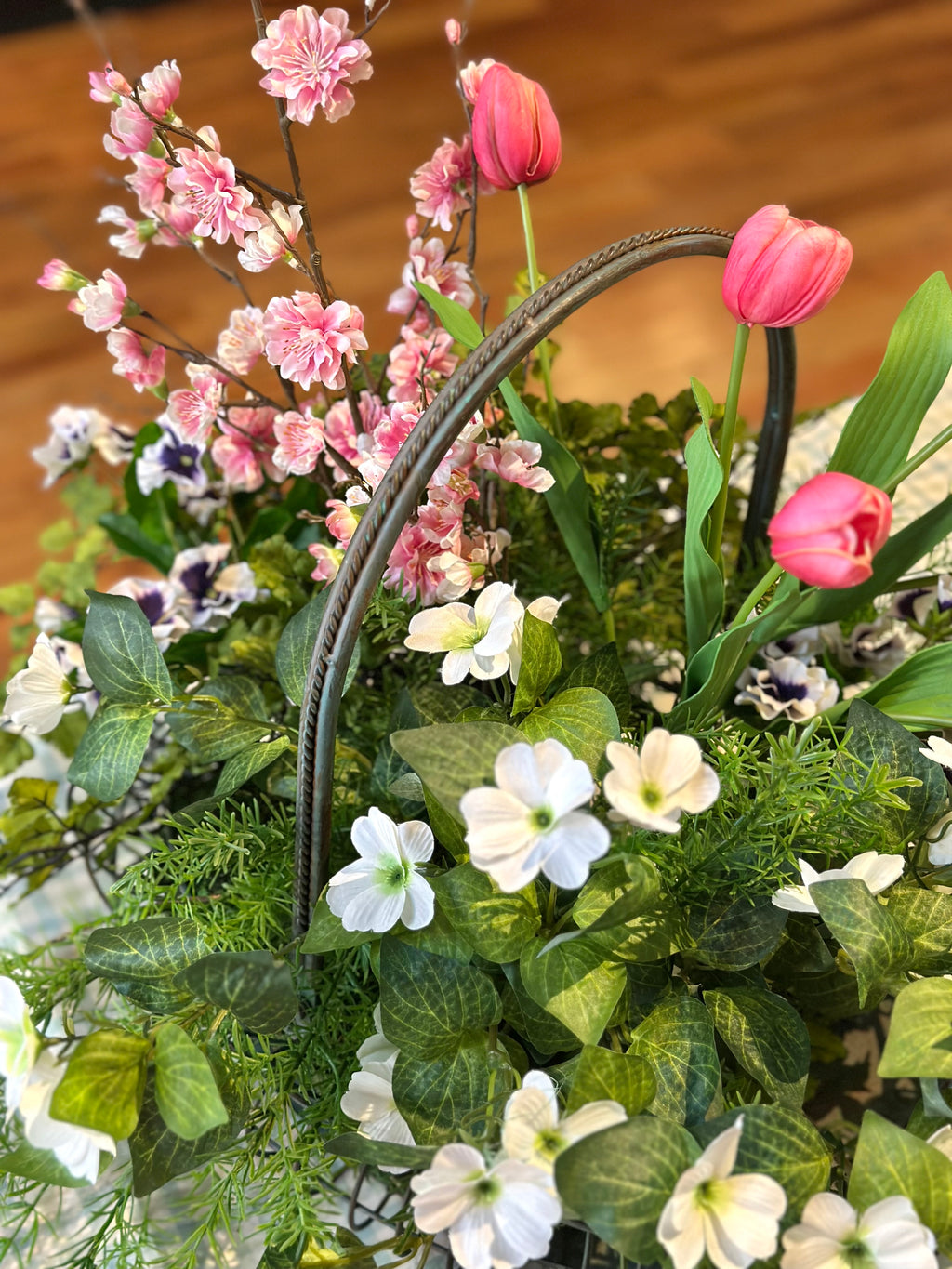 Cherry Blossoms & Tulips Arrangement