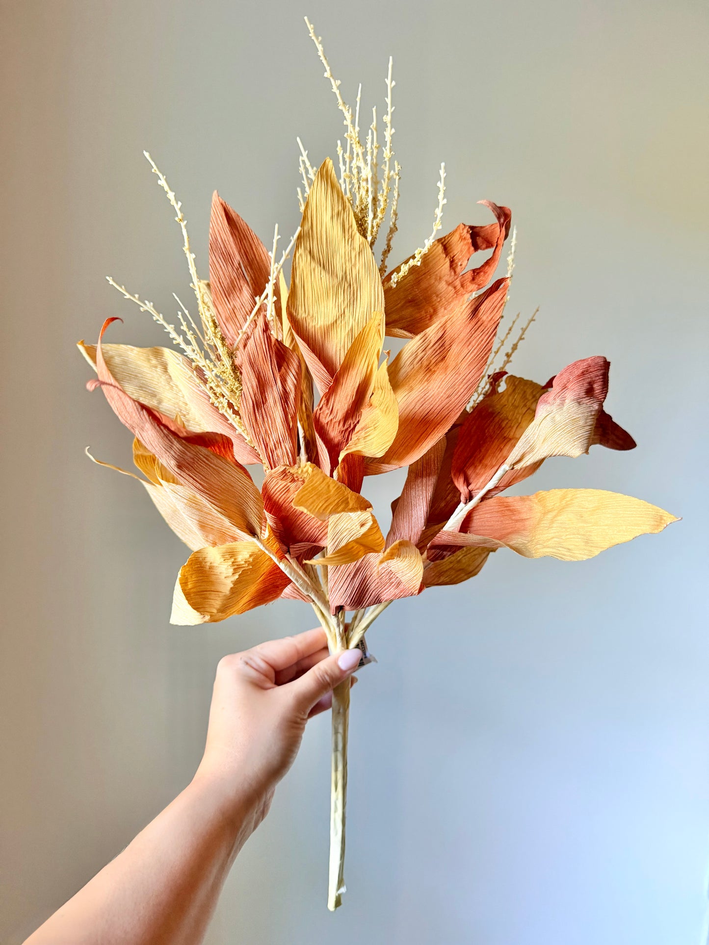 22" FAUX INDIAN CORN STALK SPRAY