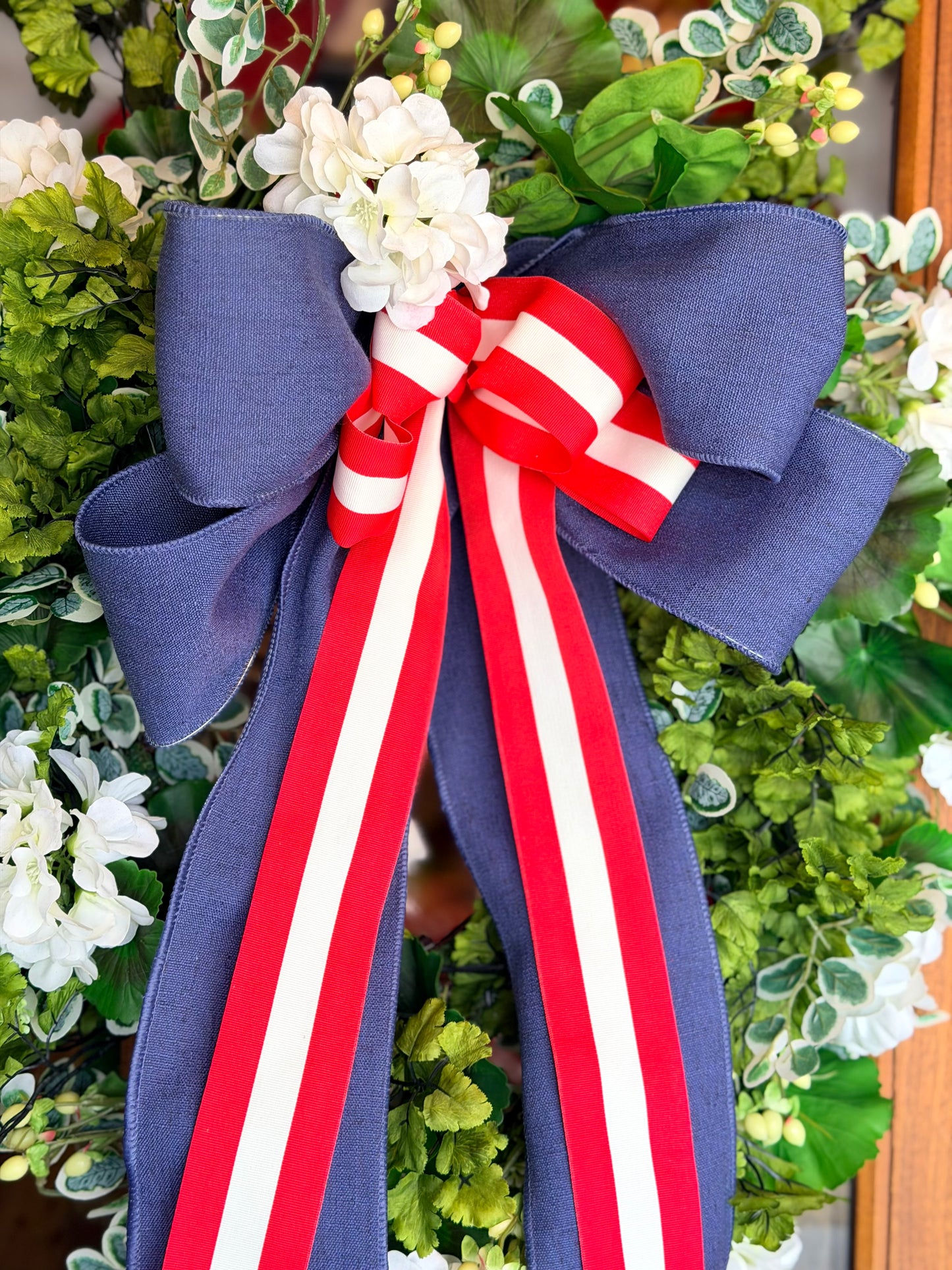 Red White & Denim Wreath