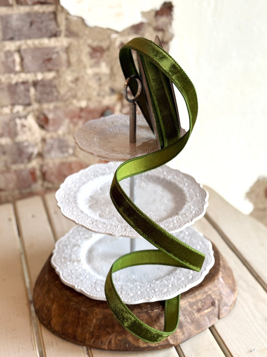 1" Forest Green Velvet - Sold by the yard