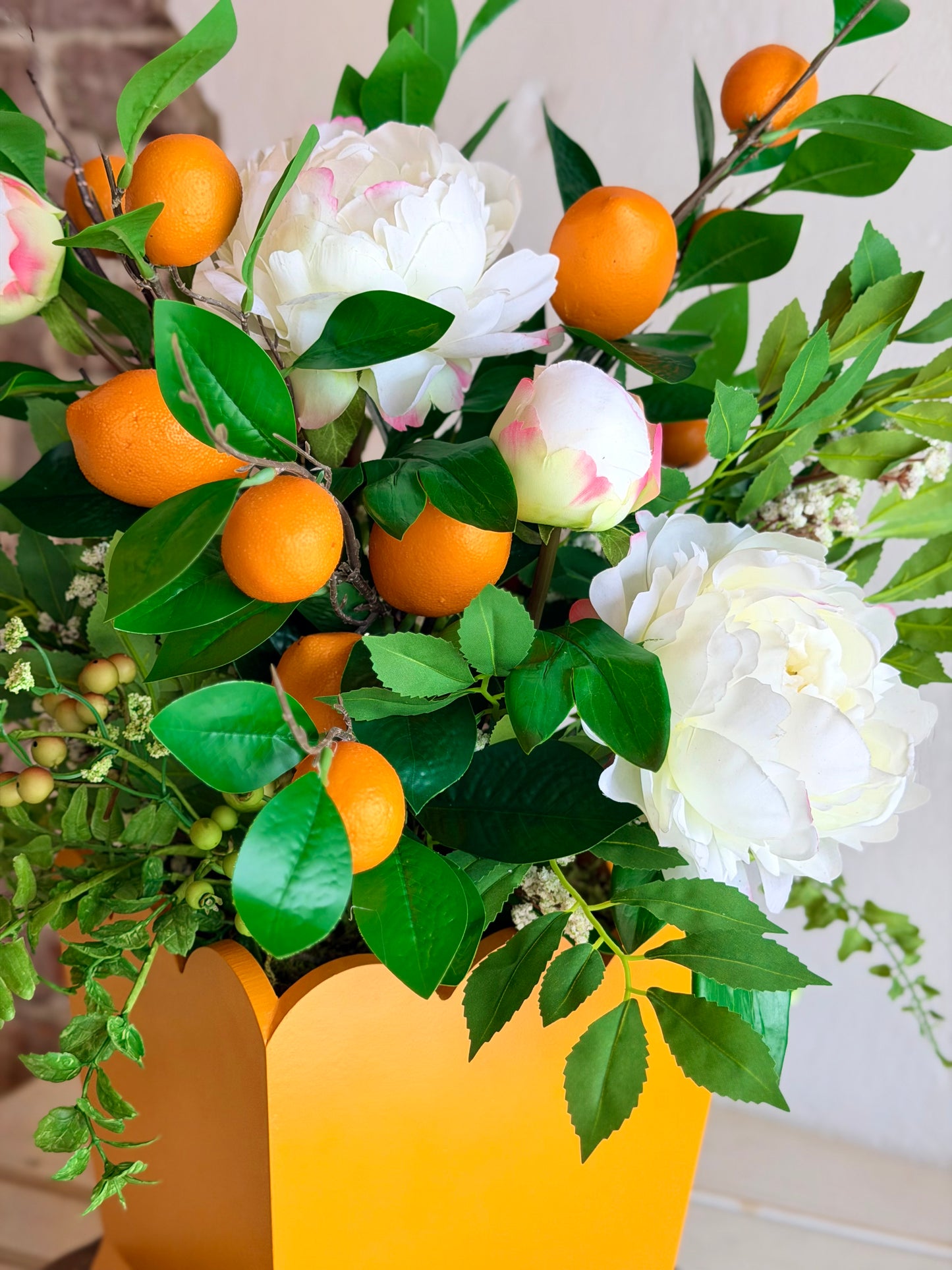 Orange and Peonies Arrangement ~ Large