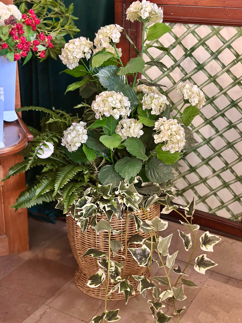 UV White Hydrangea Arrangement